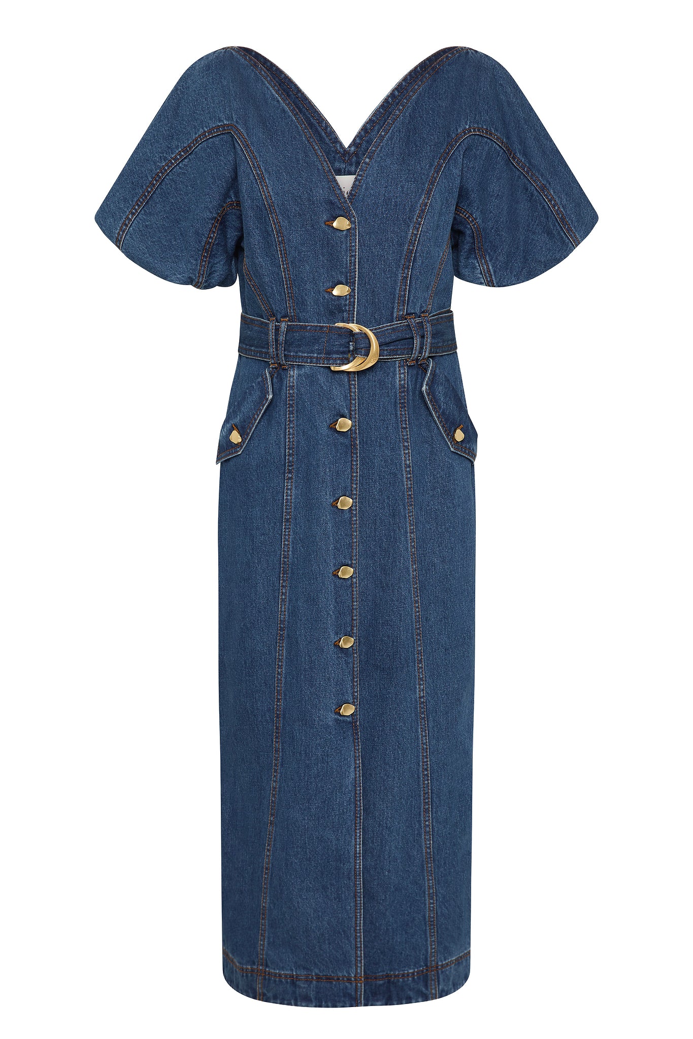 Harper Denim Midi Dress-CLASSIC WASH / 4 Harper Denim Midi Dress-CLASSIC WASH / 4