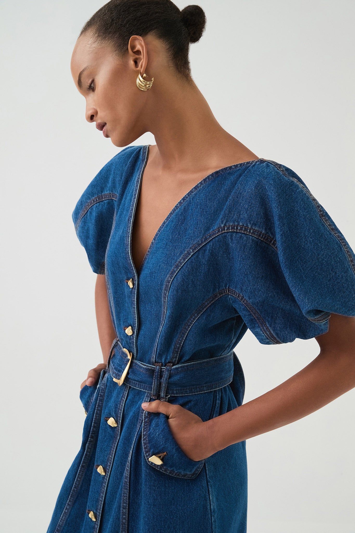Harper Denim Midi Dress-CLASSIC WASH / 4 Harper Denim Midi Dress-CLASSIC WASH / 4