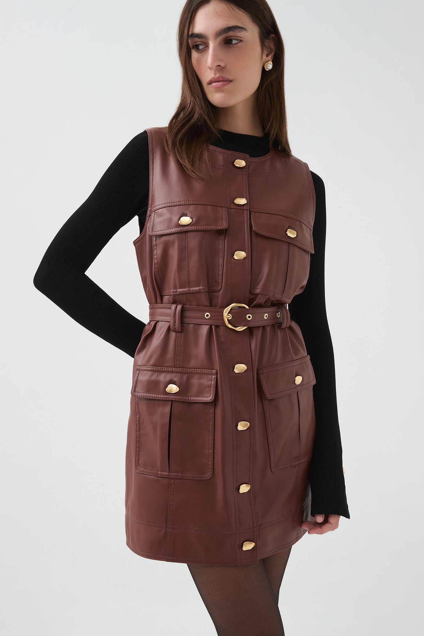 Sarina Mini Dress | Toffee | Aje Aje ROW Sarina Mini Dress | Toffee | Aje Aje ROW