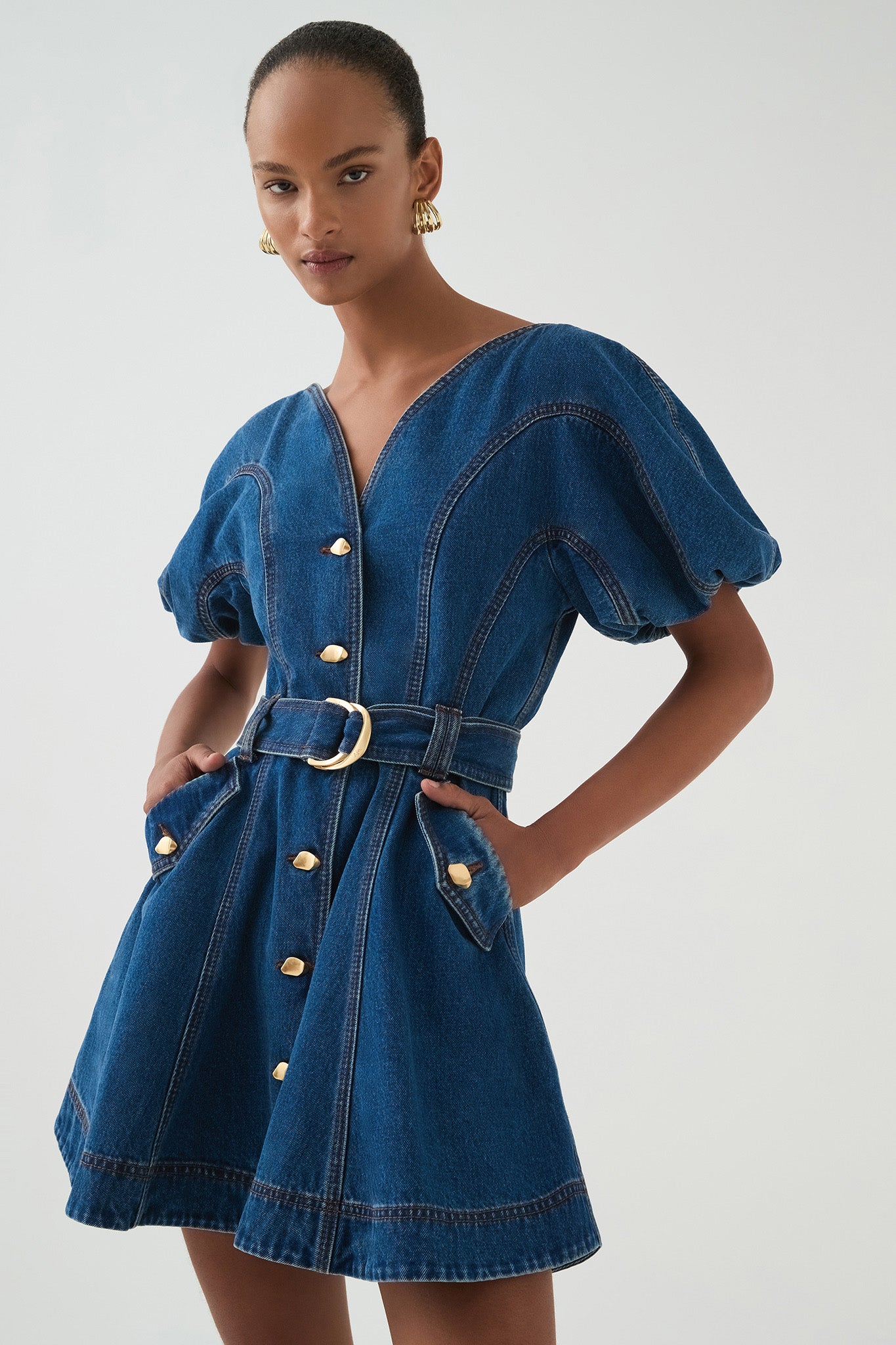 Harper Denim Mini Dress-CLASSIC WASH / 4 Harper Denim Mini Dress-CLASSIC WASH / 4