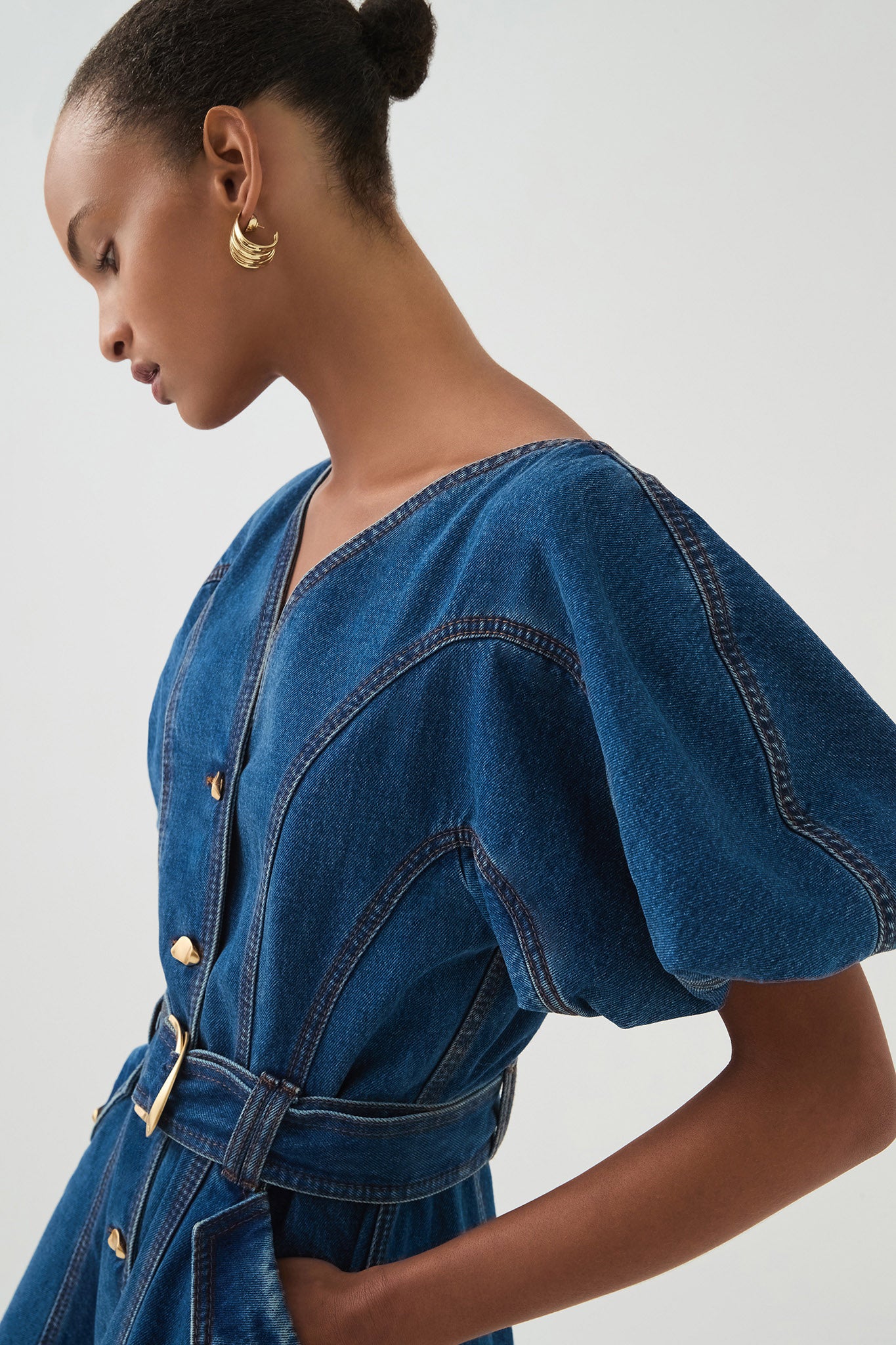 Harper Denim Mini Dress | Classic Wash