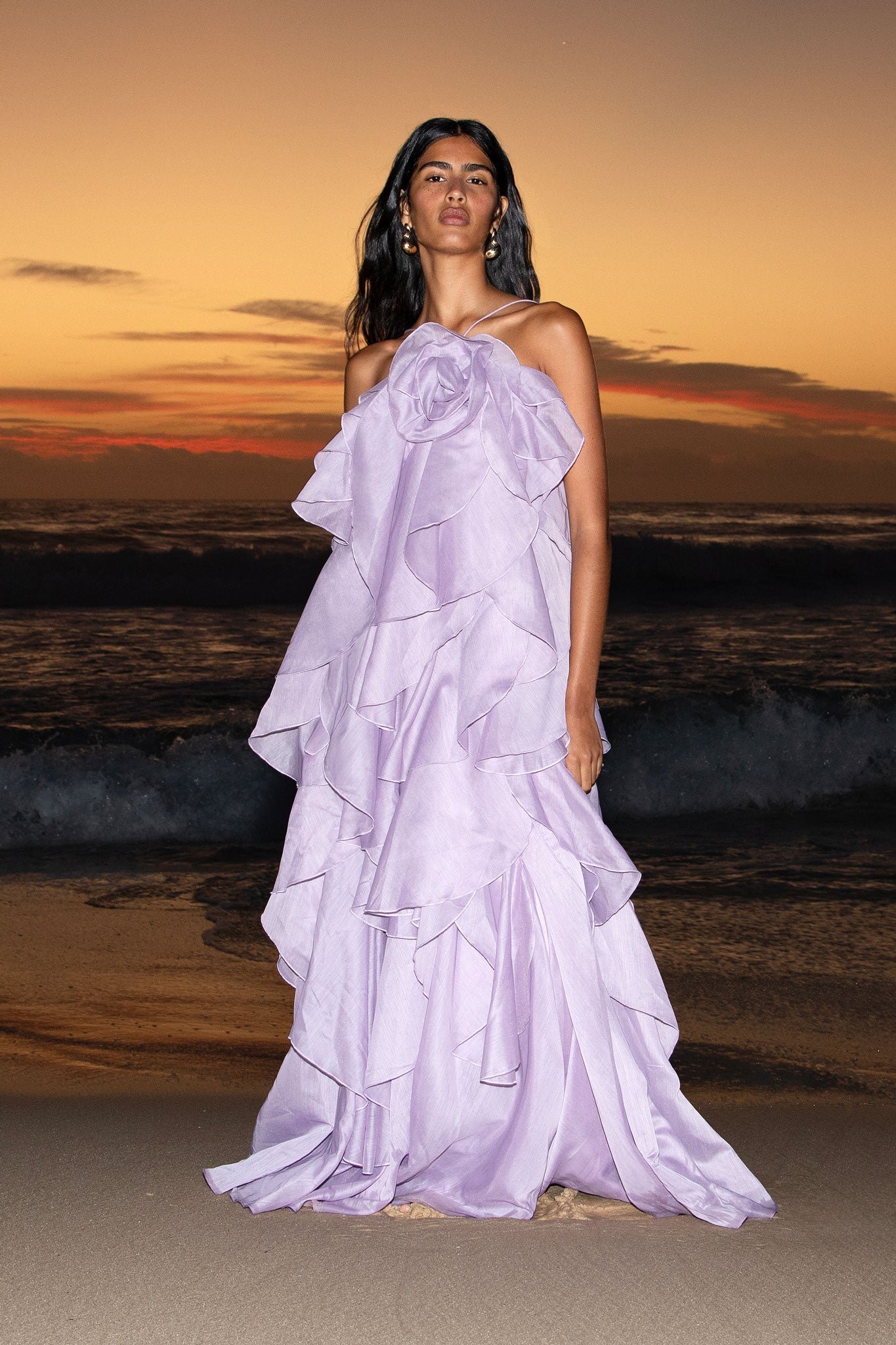 Pandorea Layered Maxi Dress | Lilac