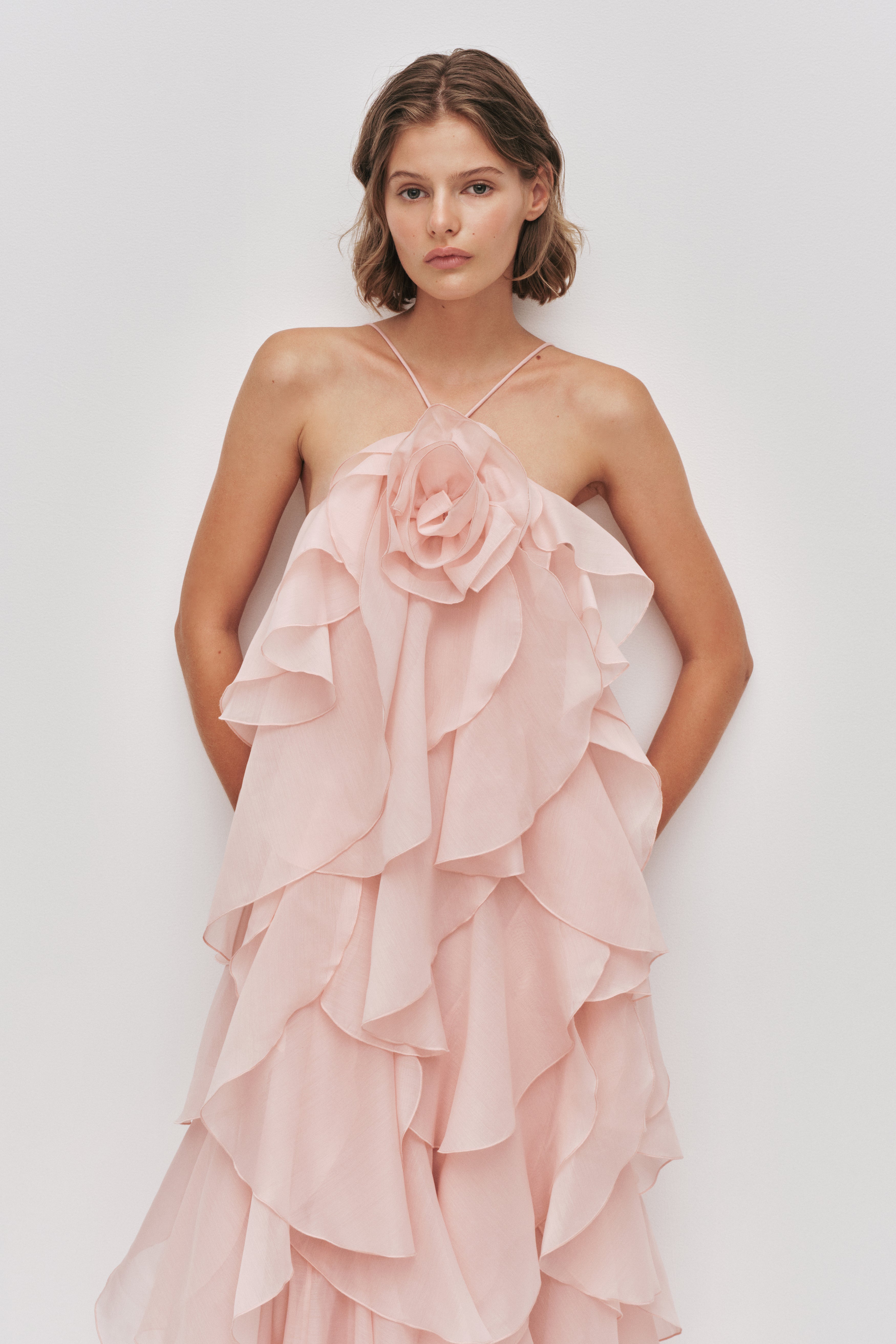 pandorea layered maxi dress aje Aje Pandorea Layered Maxi Dress In Coral by Aje