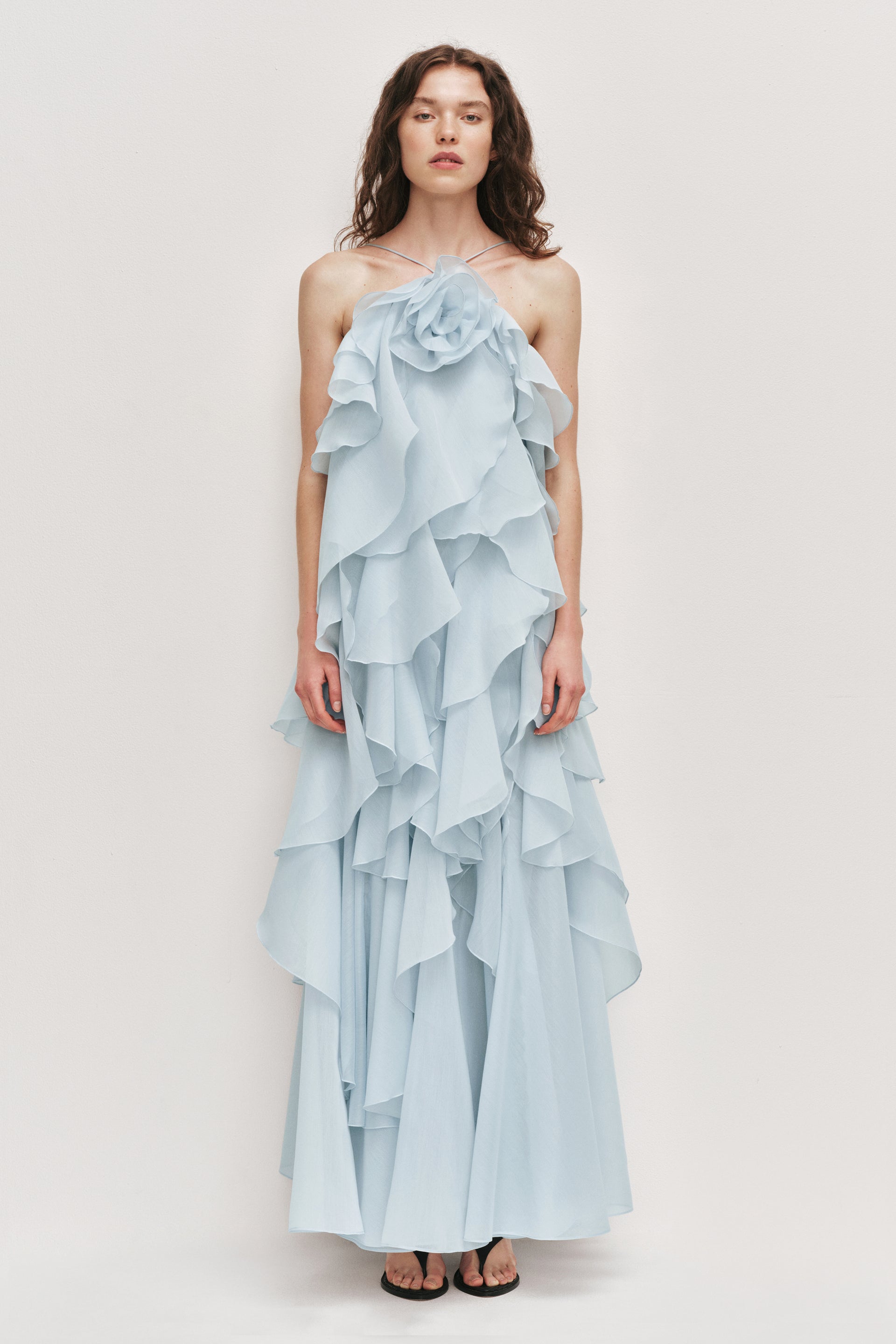 Pandorea Layered Maxi Dress-SILVER BLUE / 12