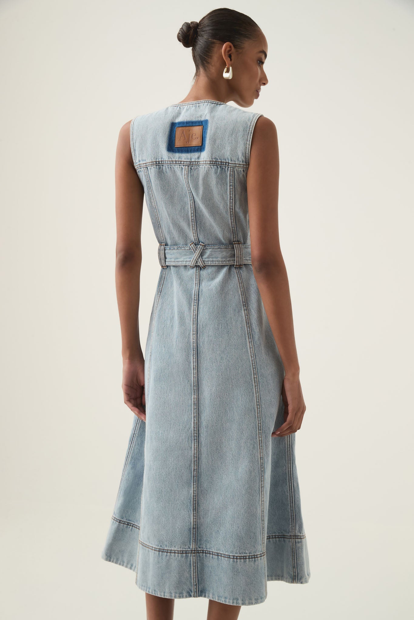 Aura Denim Midi Dress | Sea Spray Wash | Aje Aje International Aura Denim Midi Dress | Sea Spray Wash | Aje Aje International