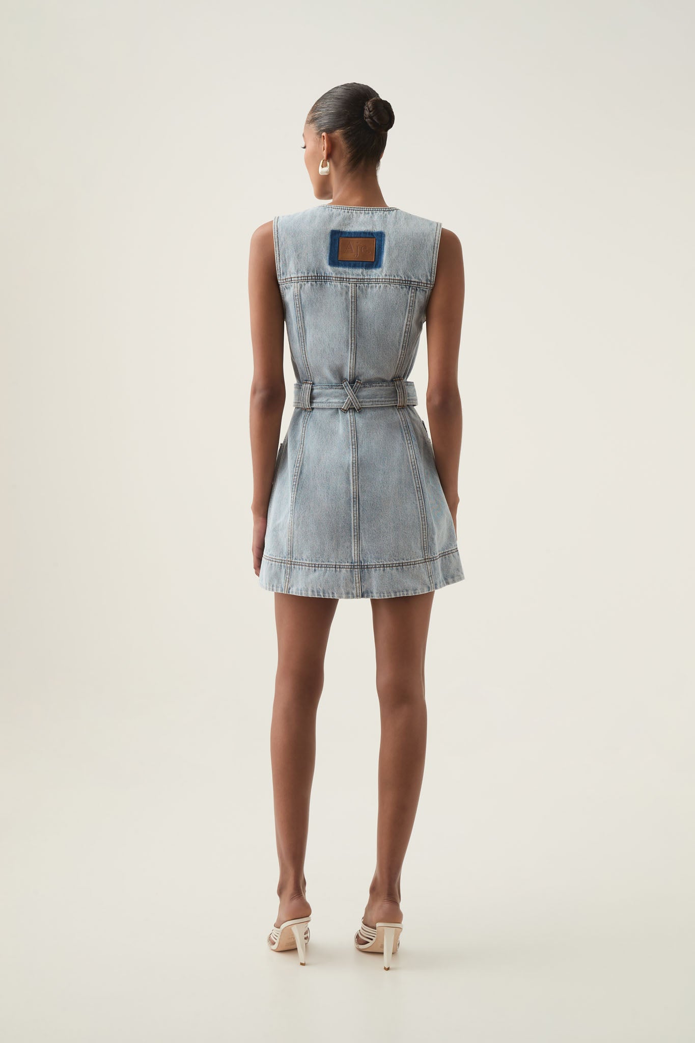 Aura Denim Mini Dress-SEA SPRAY WASH / 4 Aura Denim Mini Dress-SEA SPRAY WASH / 4