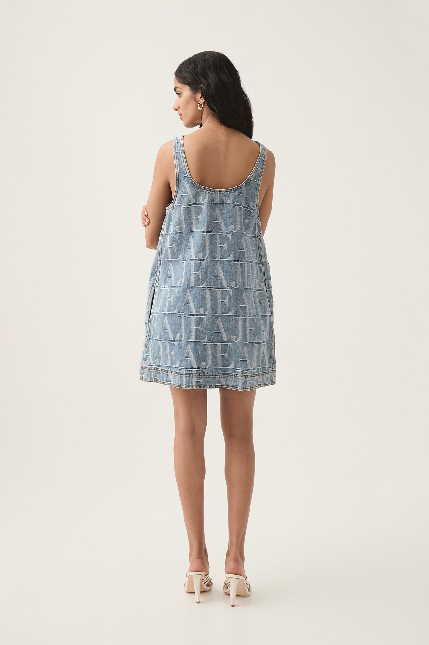aje ratio logo denim mini dress Aje Ratio Logo Denim Mini Dress Size 6 New
