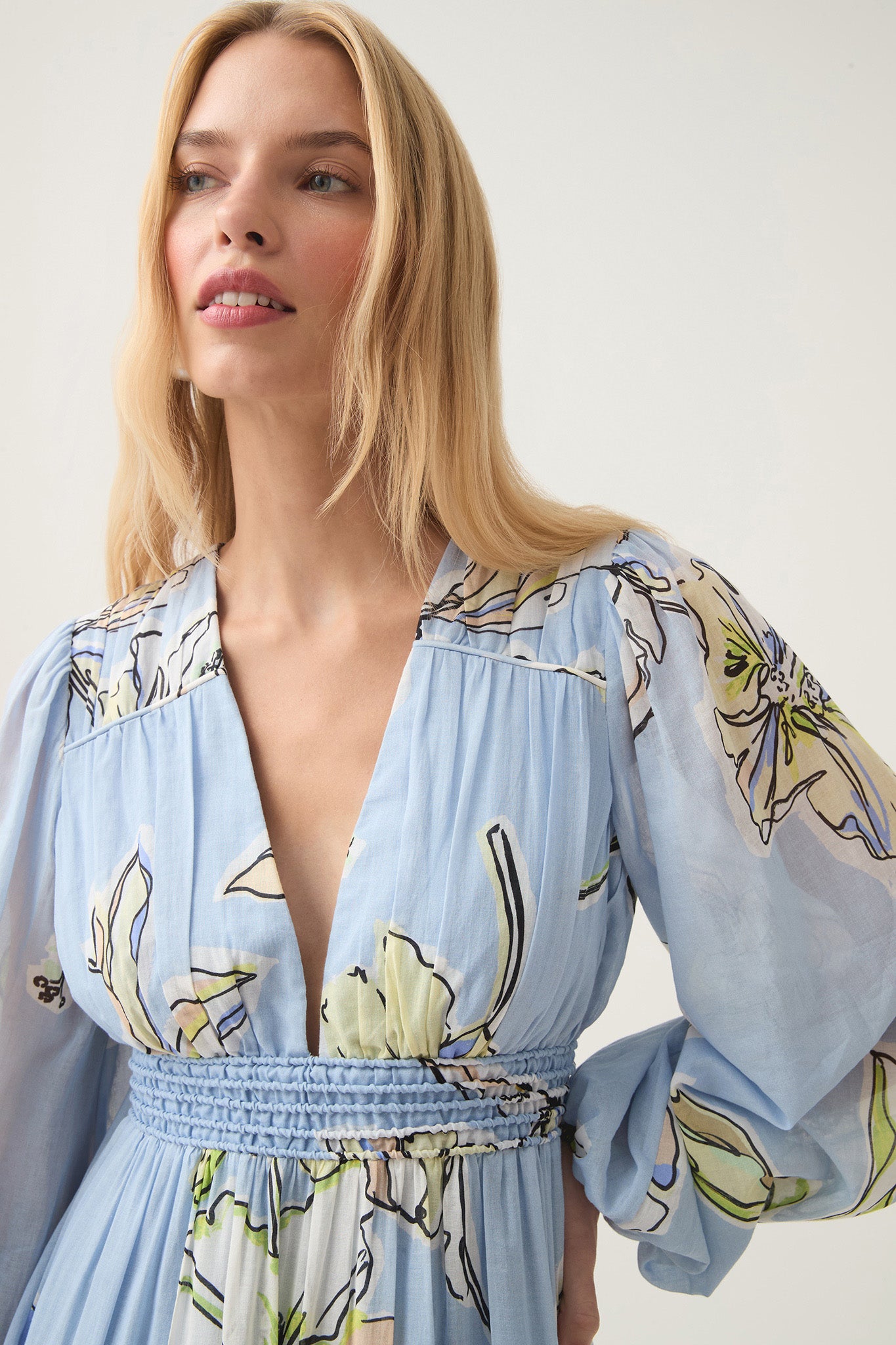 aje blue maxi dress Behold Maxi Dress-BLUE HYDRANGEA / 16