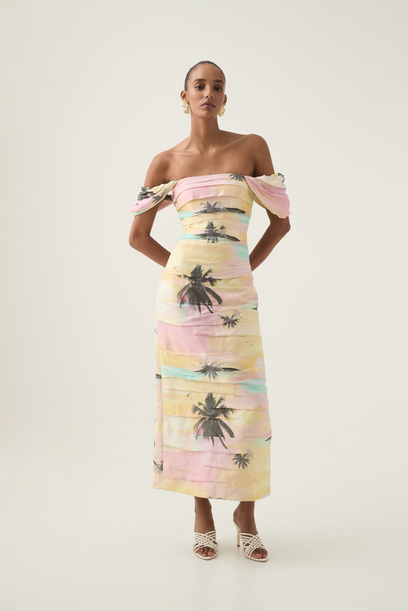 Zara Gathered Maxi Dress | Sunset Sky | Aje Aje International Zara Gathered Maxi Dress | Sunset Sky | Aje Aje International
