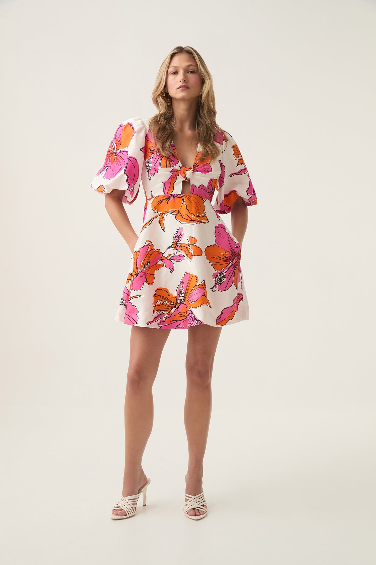 Overflow Knotted Mini Dress | Vivid Hibiscus | Aje – Aje International