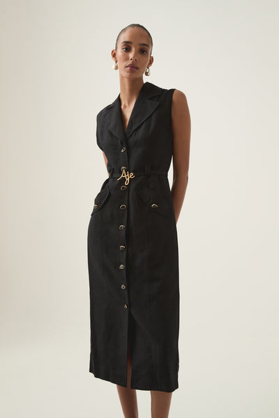 Desiree Utility Shirt Dress | Black