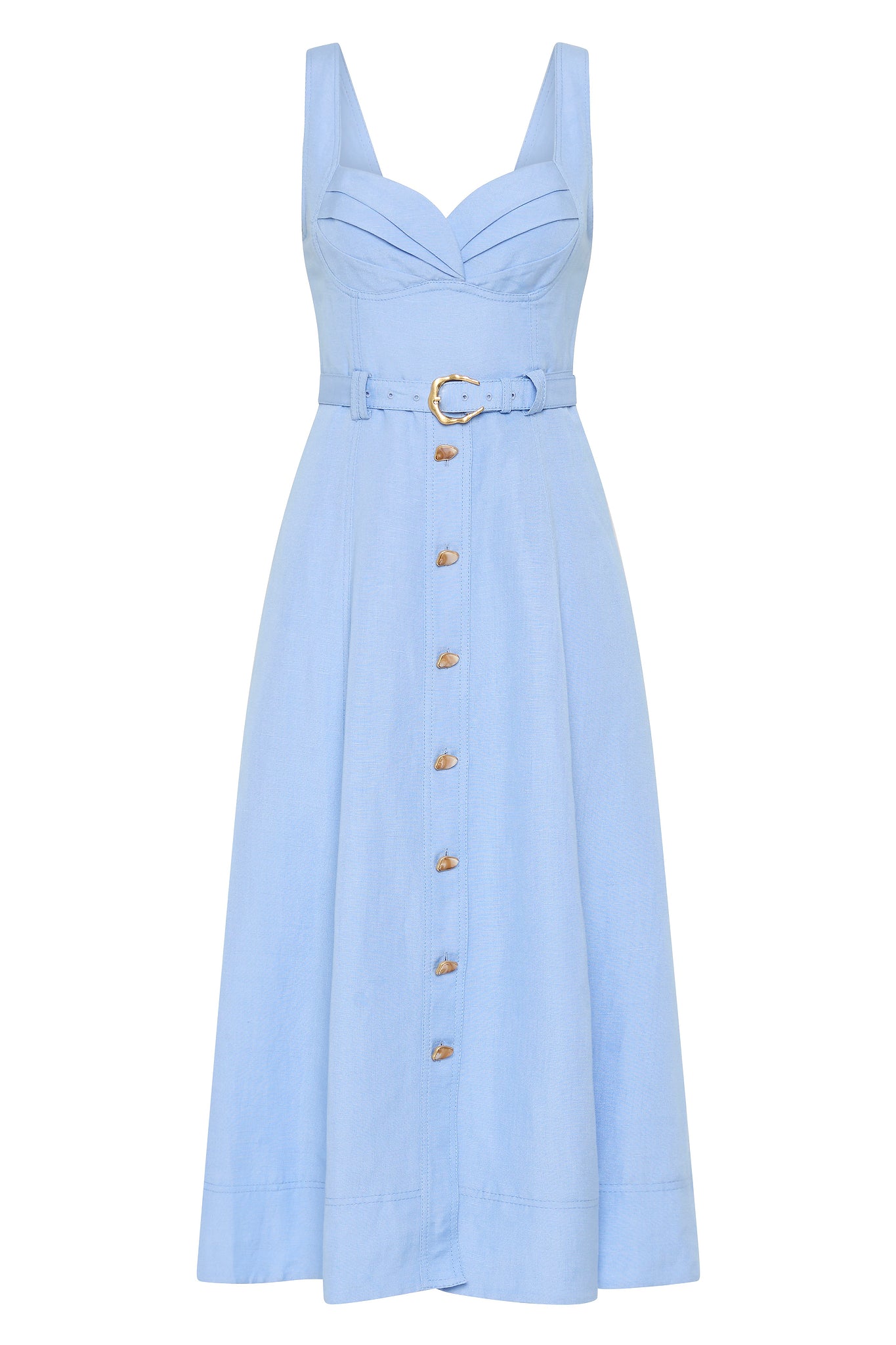 aje belted midi dress Primary Belted Midi Dress-IVORY / 4