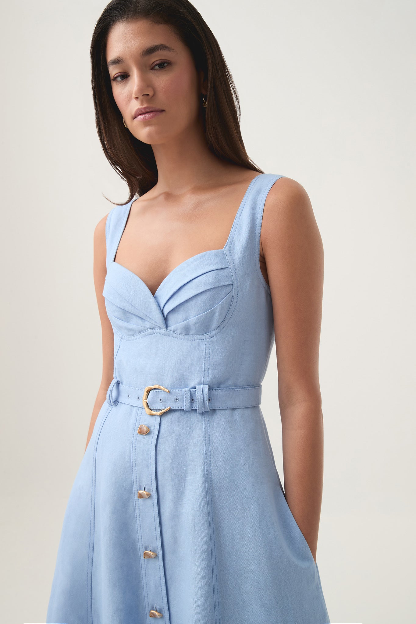 aje belted midi dress Echo belted midi short dress