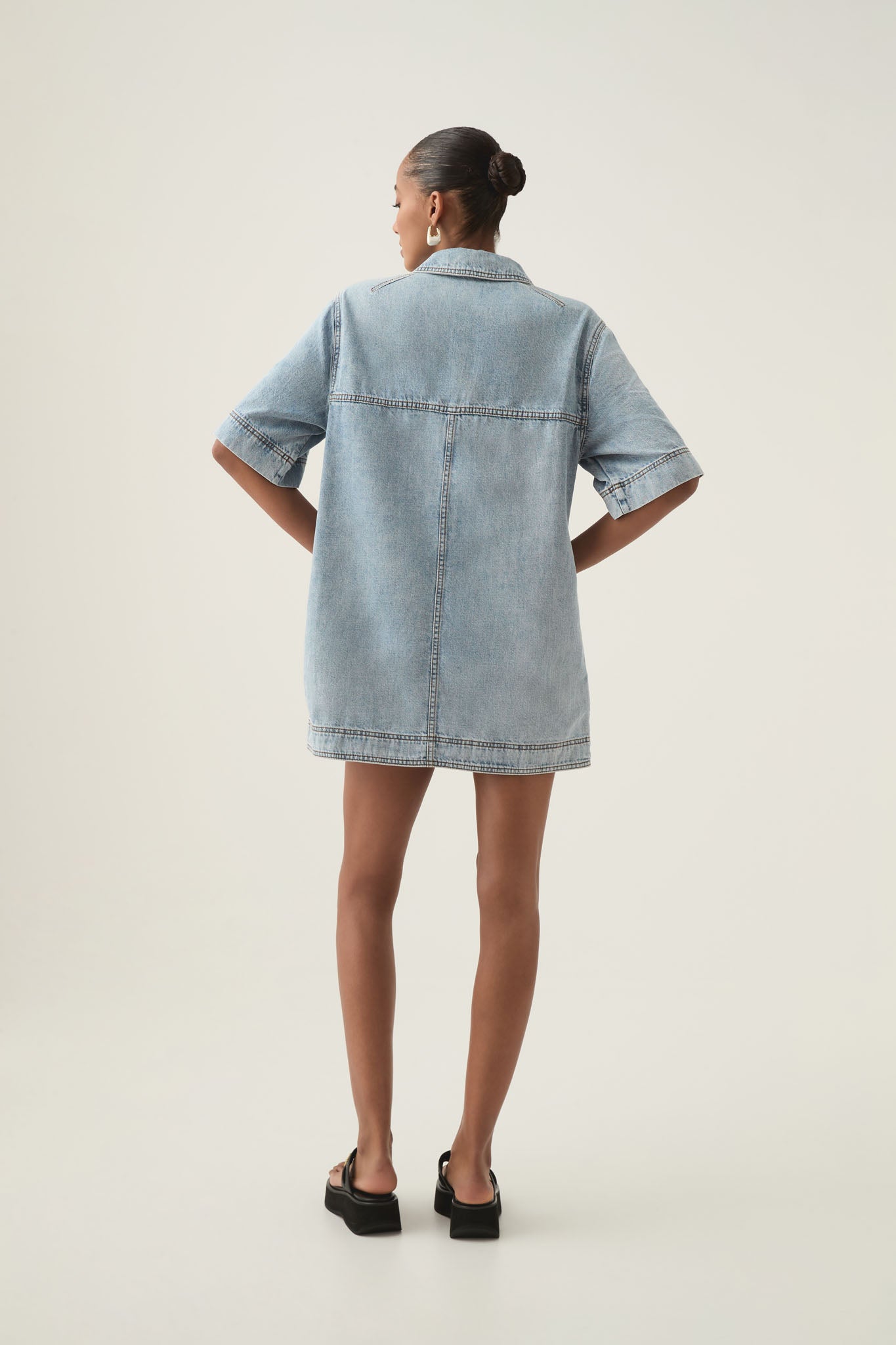 Aura Denim Mini Tunic Dress | Sea Spray Wash