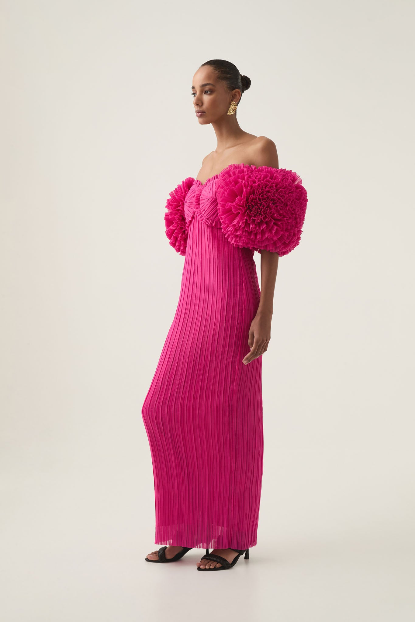 aje crystallise pleated mini dress AJE Jacinta Pleated Mini Dress Citrus (For Hire) EKOLUV