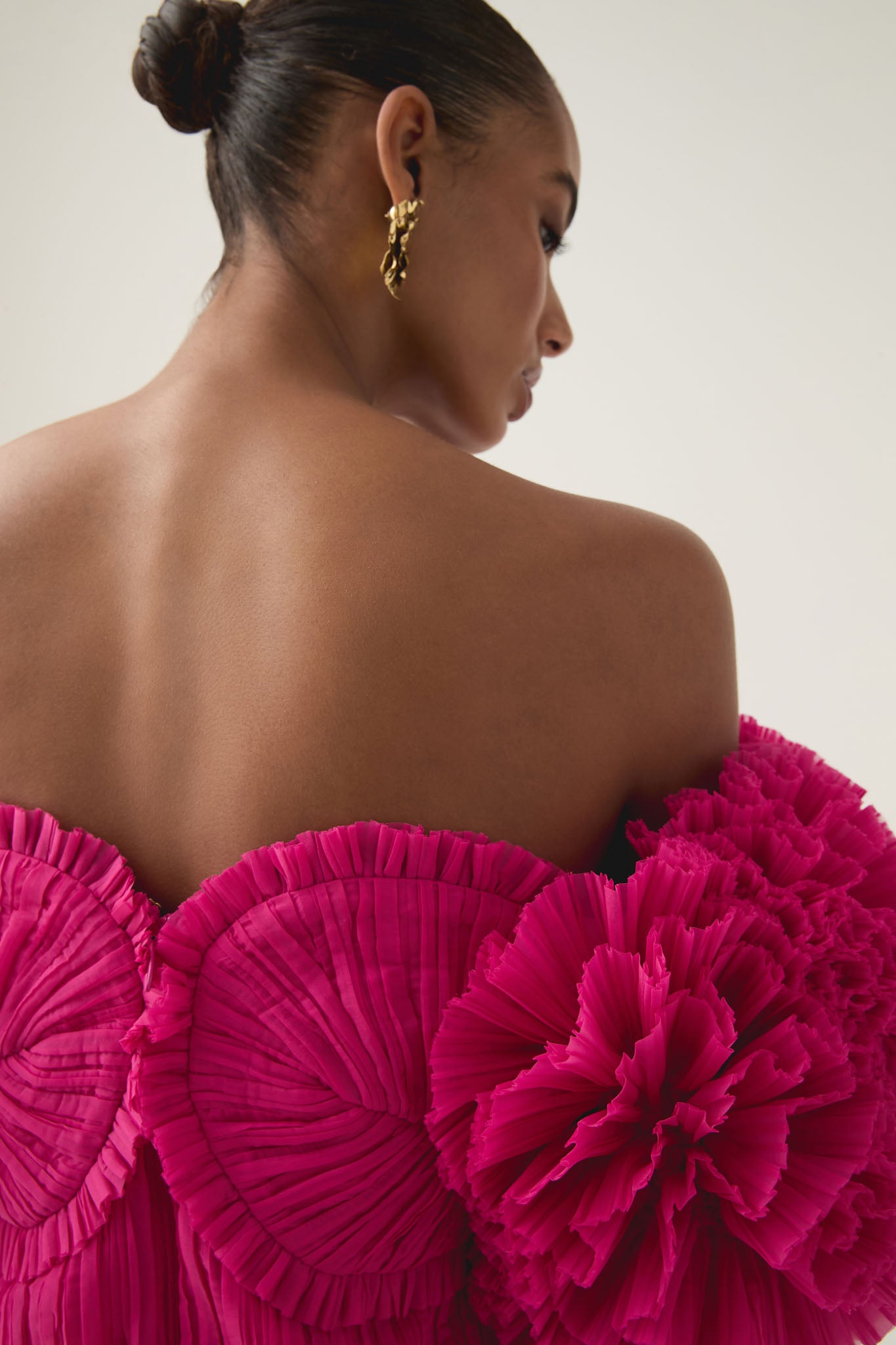 hot pink aje dress Pandorea Layered Mini Dress-FUCHSIA ROSE / 4