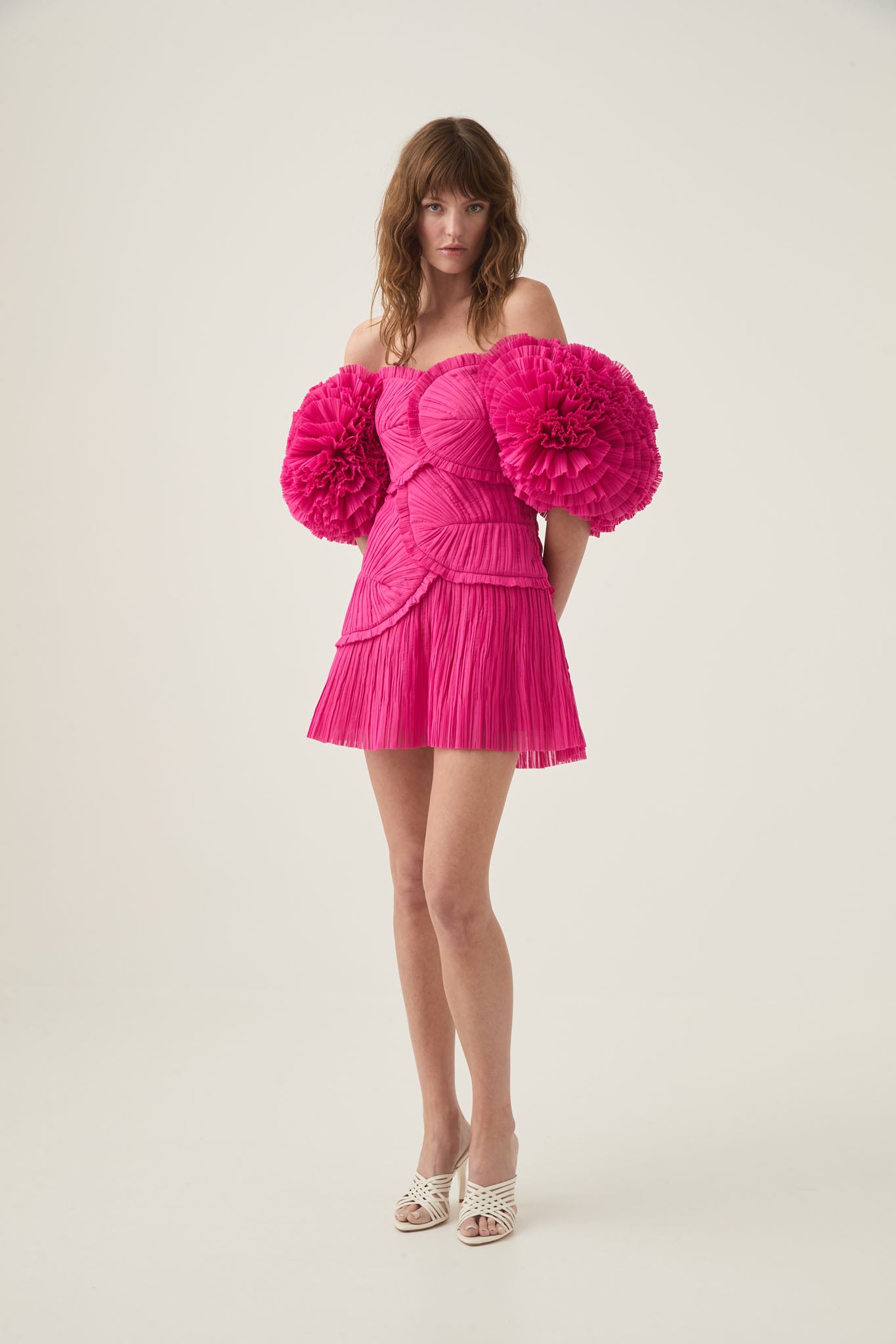 Crystallise Pleated Mini Dress | Fuchsia Rose | Aje Aje International Crystallise Pleated Mini Dress | Fuchsia Rose | Aje Aje International