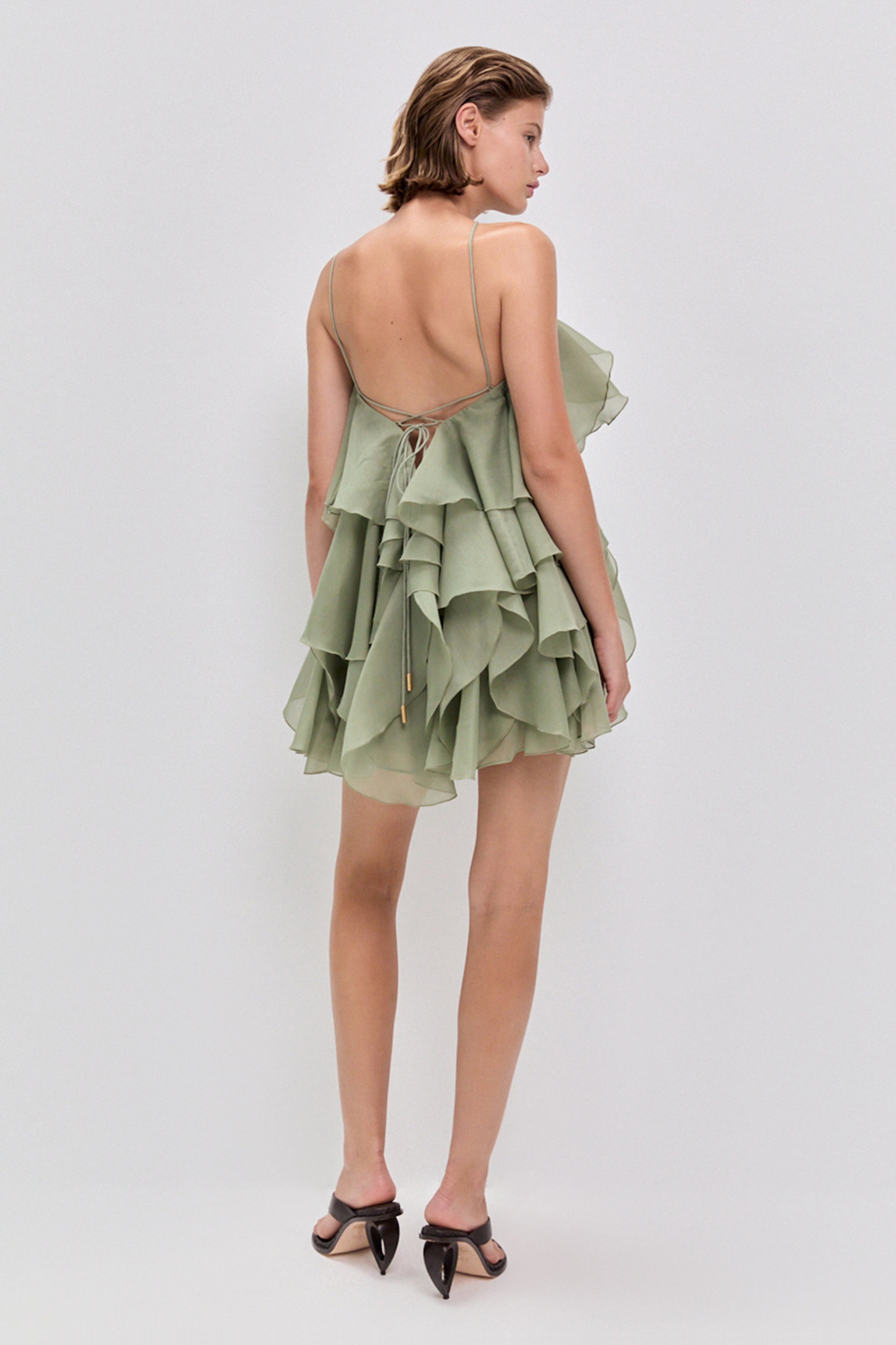 Pandorea Layered Mini Dress | Moss | Aje Aje International Pandorea Layered Mini Dress | Moss | Aje Aje International