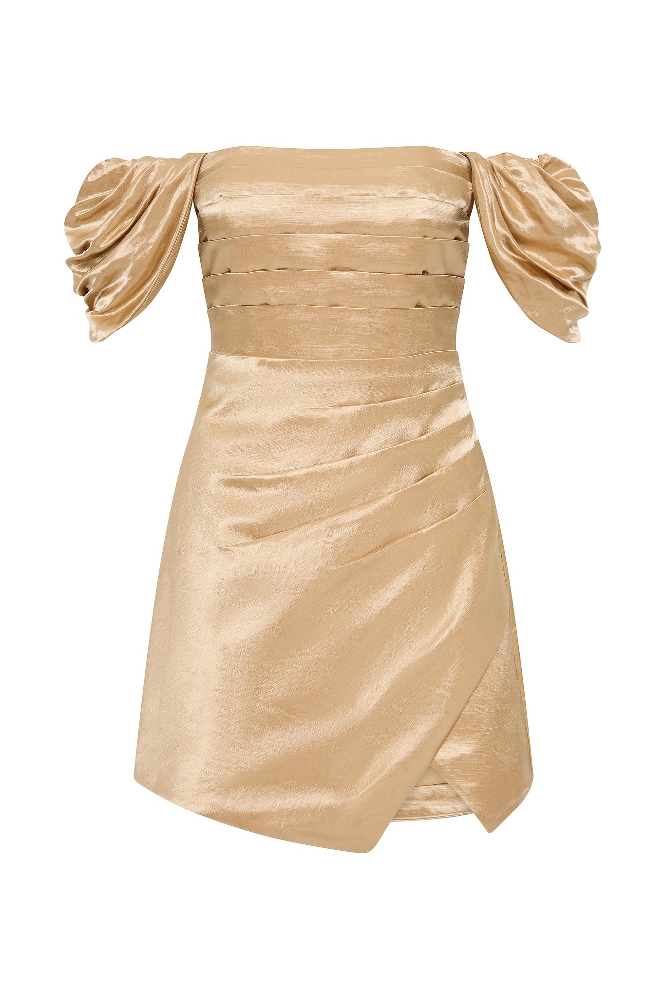 Paradise Wrap Front Mini Dress | Gold | Aje Aje International Paradise Wrap Front Mini Dress | Gold | Aje Aje International