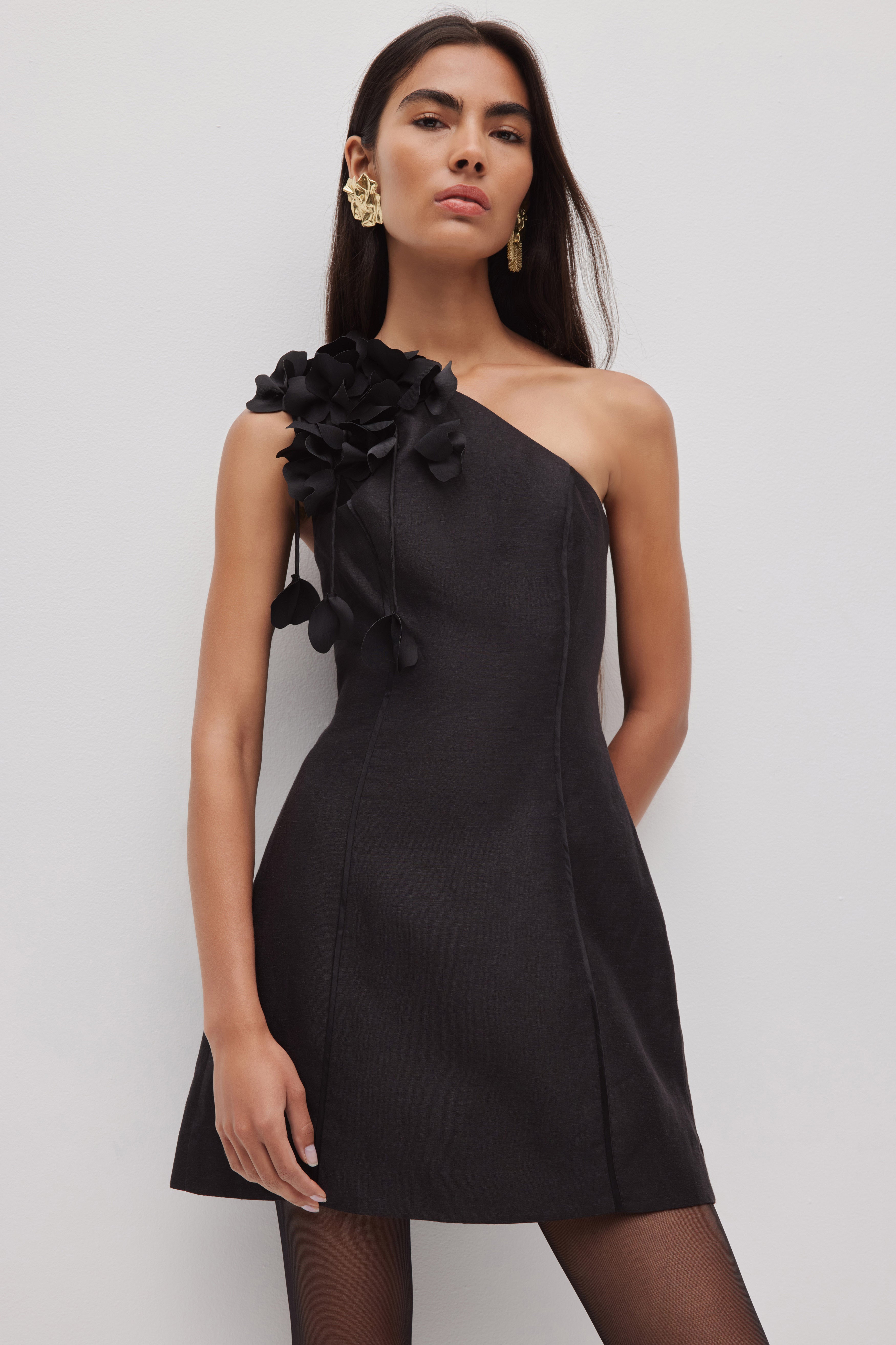 aje mini dress black Billie Corded Mini Dress-BLACK / 4