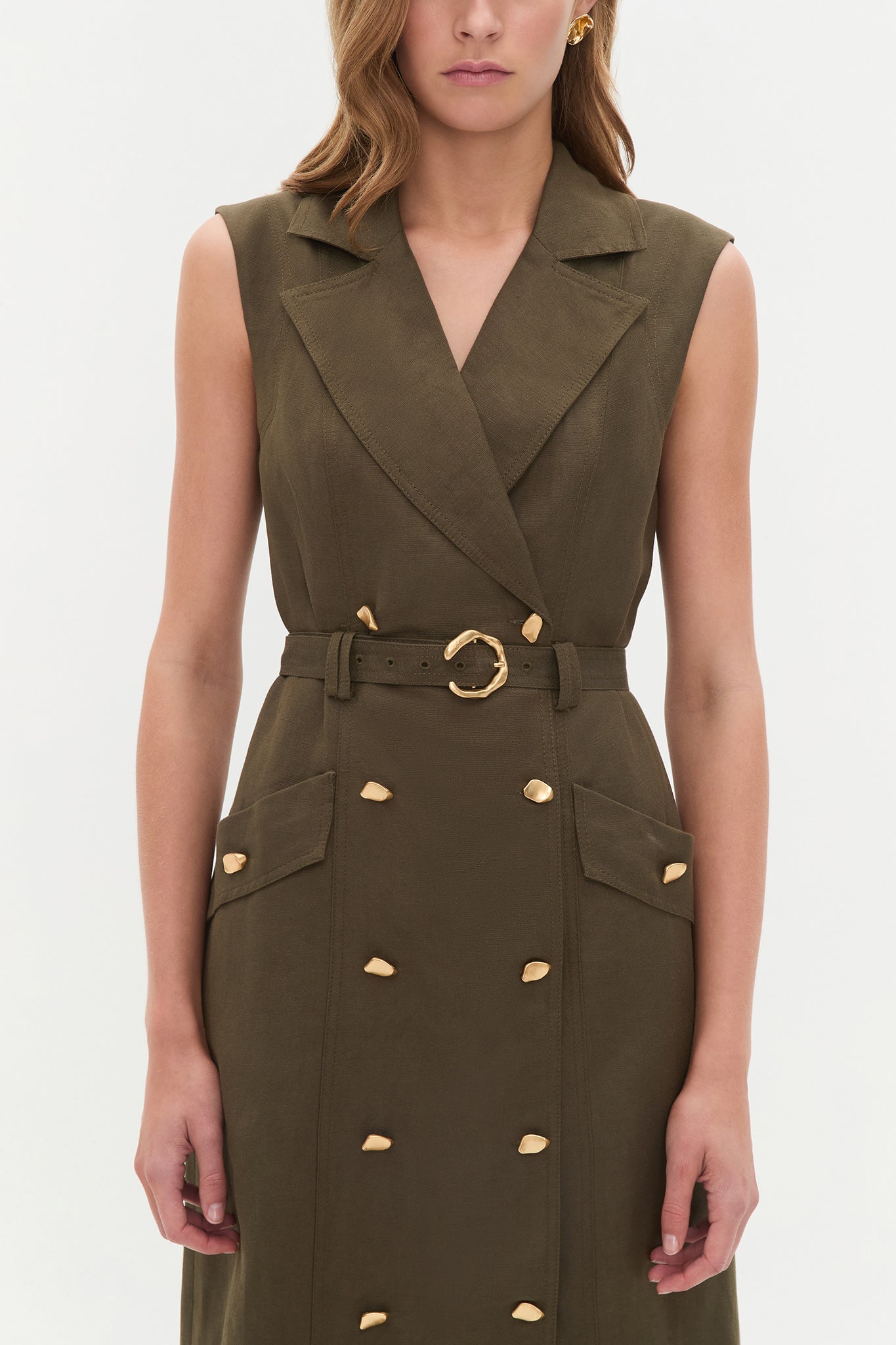 aje woodland utility midi dress Aje Woodland Utility Midi Dress Beige Size AU 12