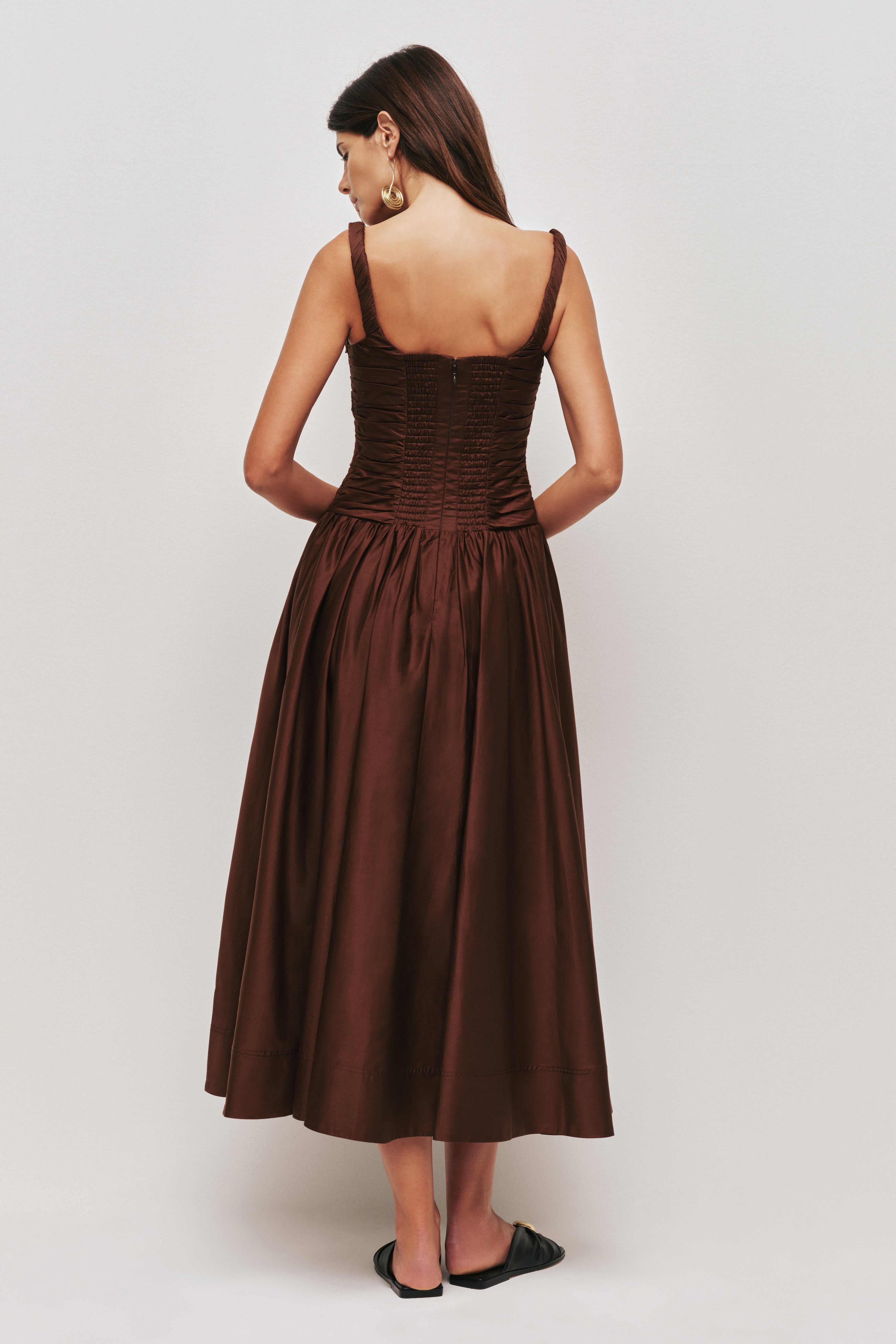 Star Midi Dress | Chocolate | Aje Aje International Star Midi Dress | Chocolate | Aje Aje International