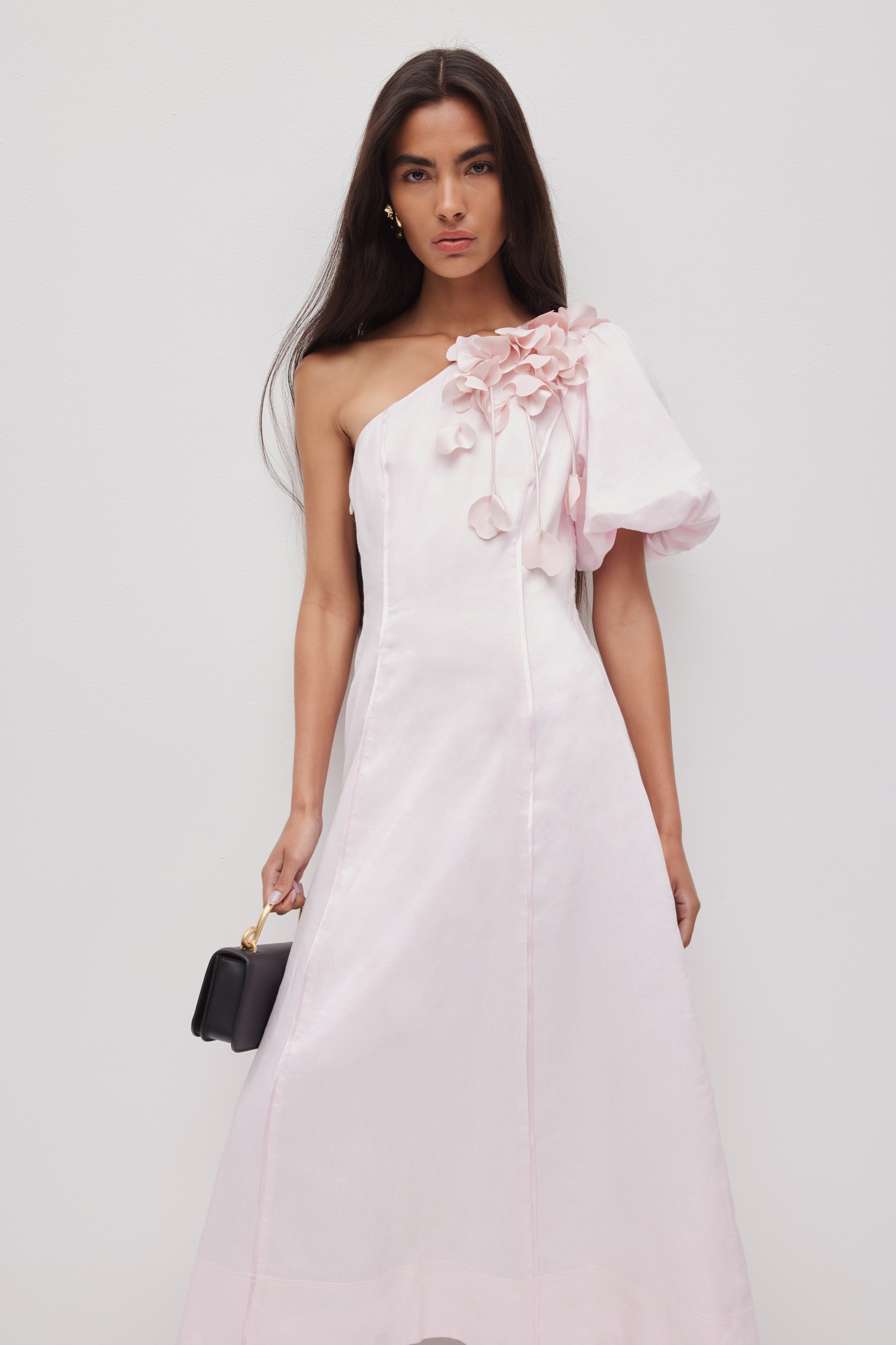 aje pastel pink dress Etta Midi Dress | Pastel Pink