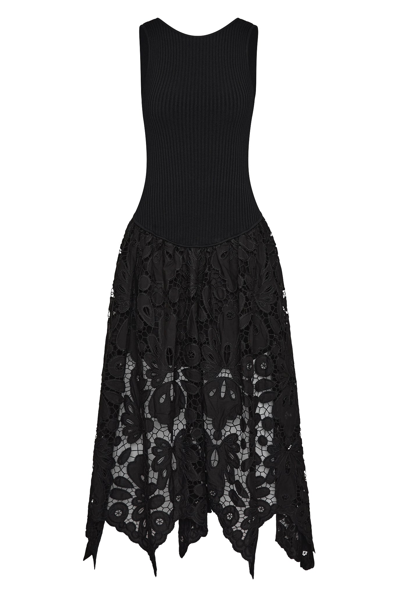 Atlas Knit Midi Dress-BLACK / L Atlas Knit Midi Dress-BLACK / L