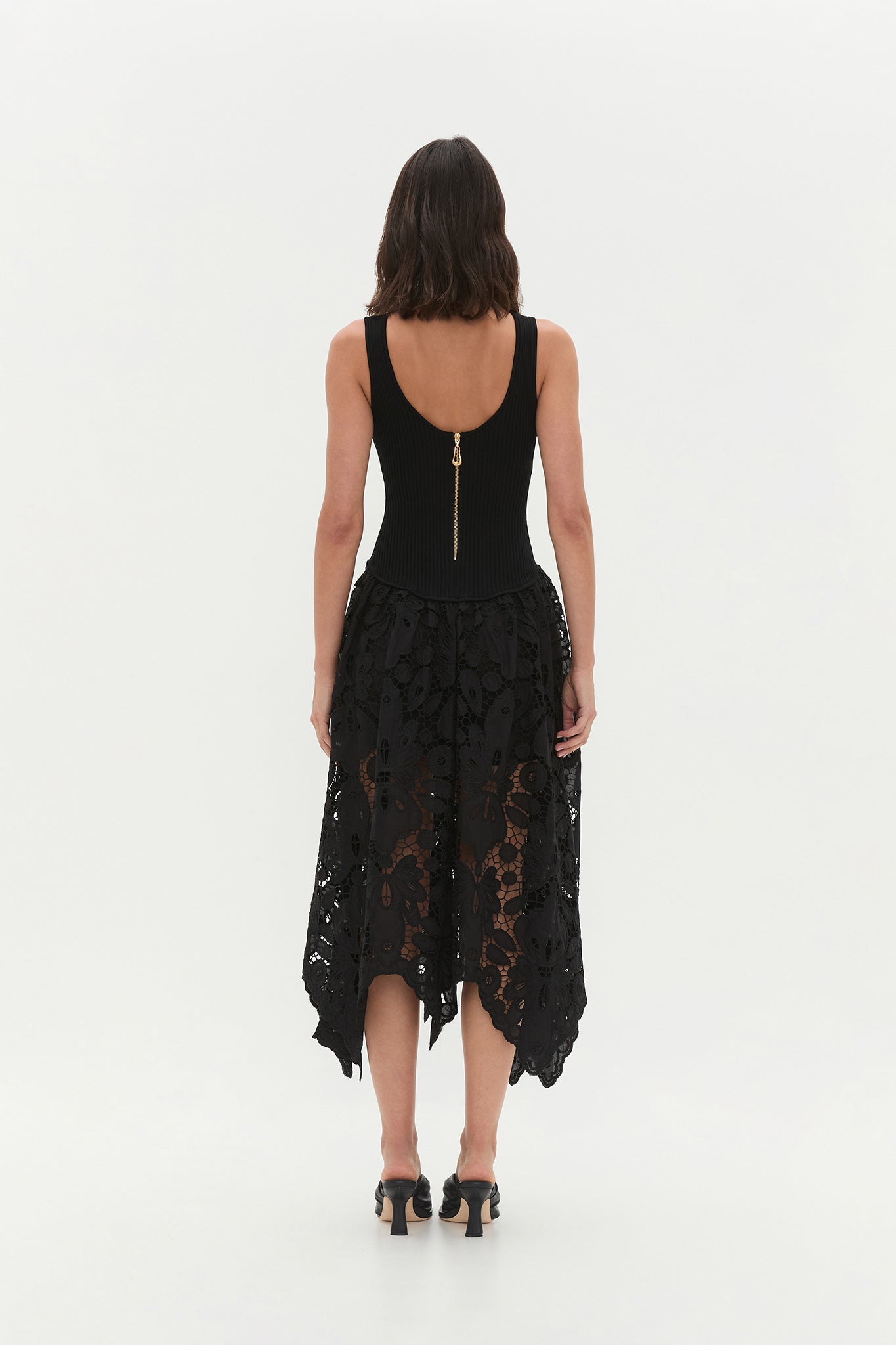 Atlas Knit Midi Dress-BLACK / L Atlas Knit Midi Dress-BLACK / L