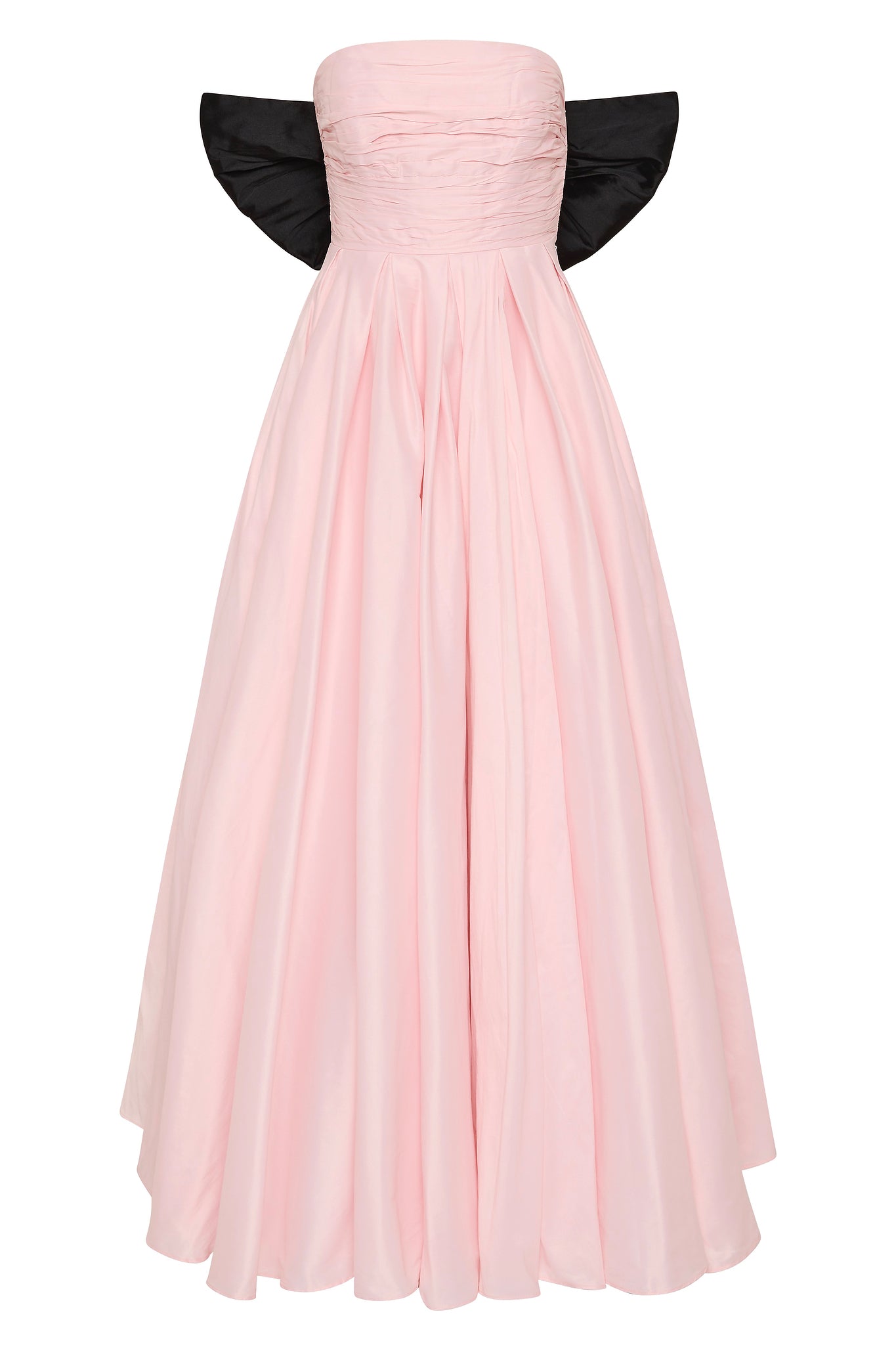 aje pink bow dress Thea Gown-PINK TINT/ BLACK / 4