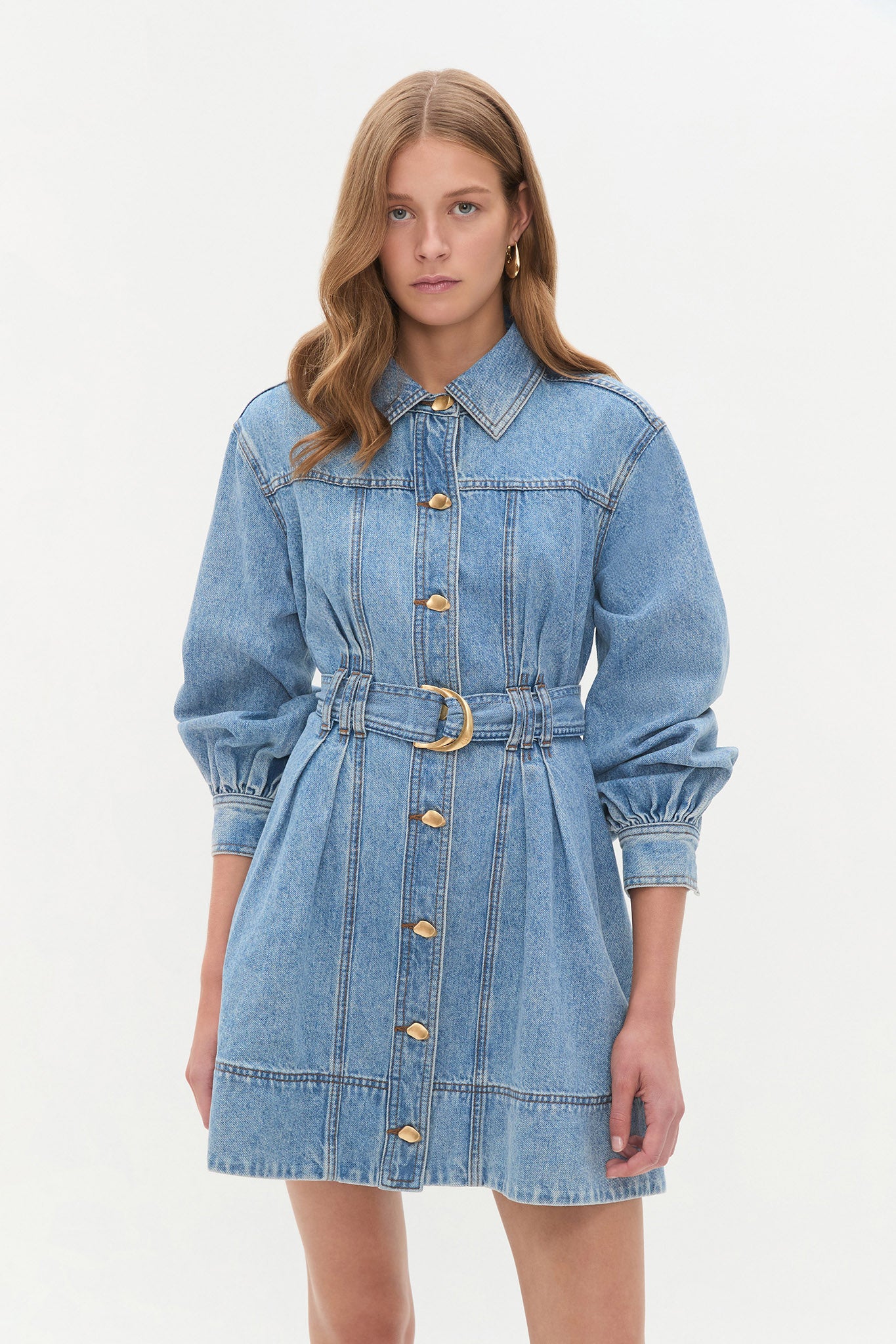 Lane Denim Mini Dress | Coastal Wash | Aje Aje International Lane Denim Mini Dress | Coastal Wash | Aje Aje International
