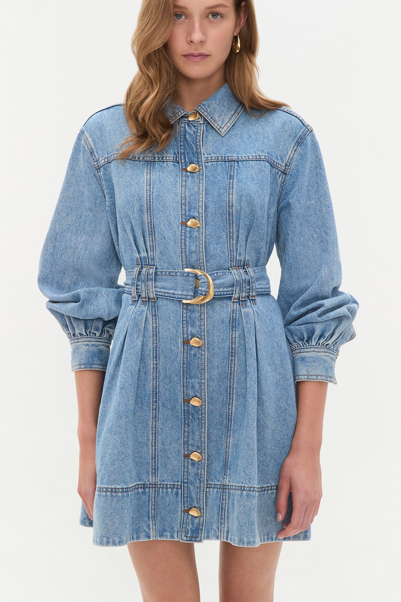 Lane Denim Mini Dress | Coastal Wash | Aje Aje International Lane Denim Mini Dress | Coastal Wash | Aje Aje International