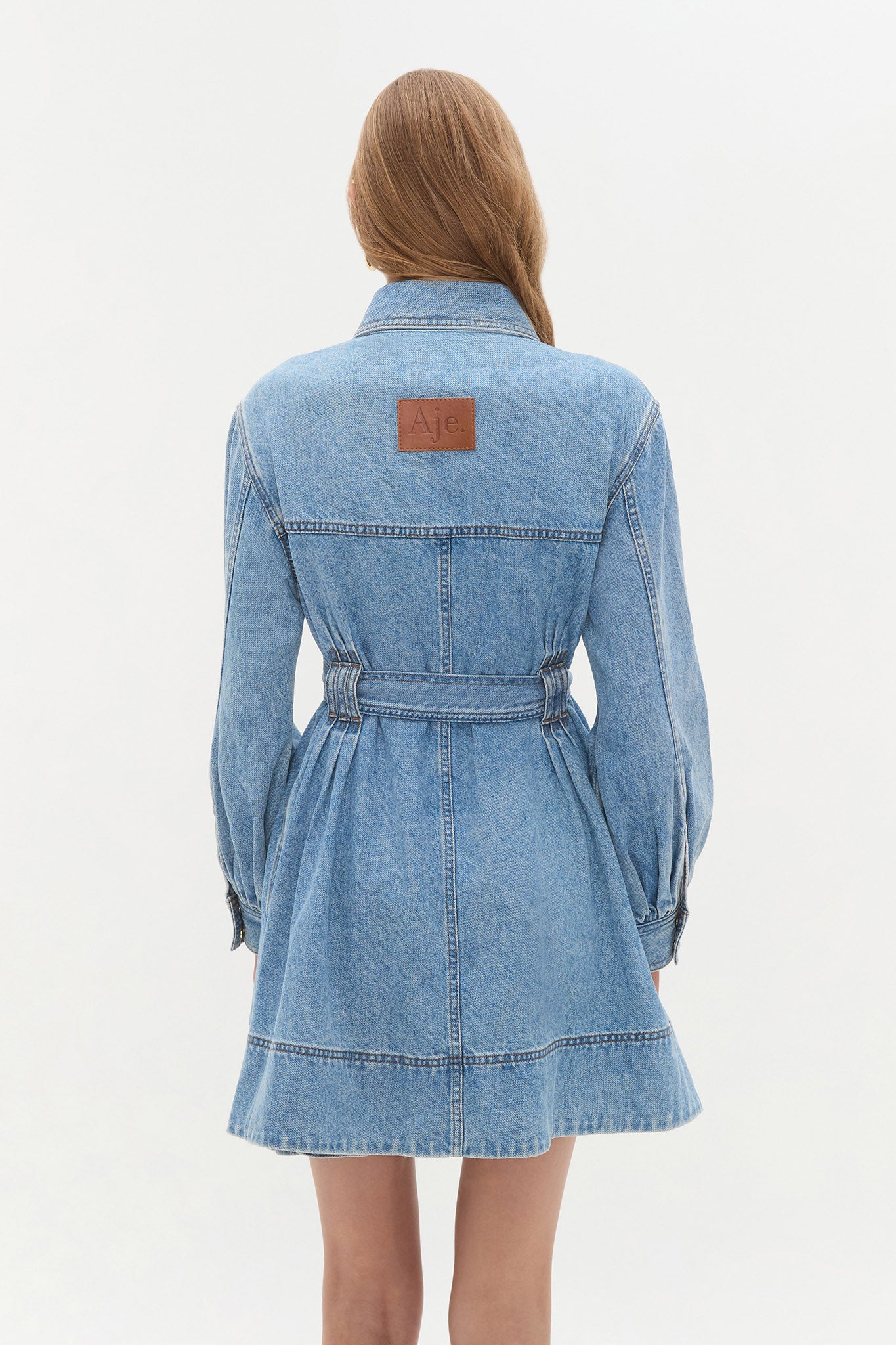 aje coast denim dress Lorraine Denim Mini Dress
