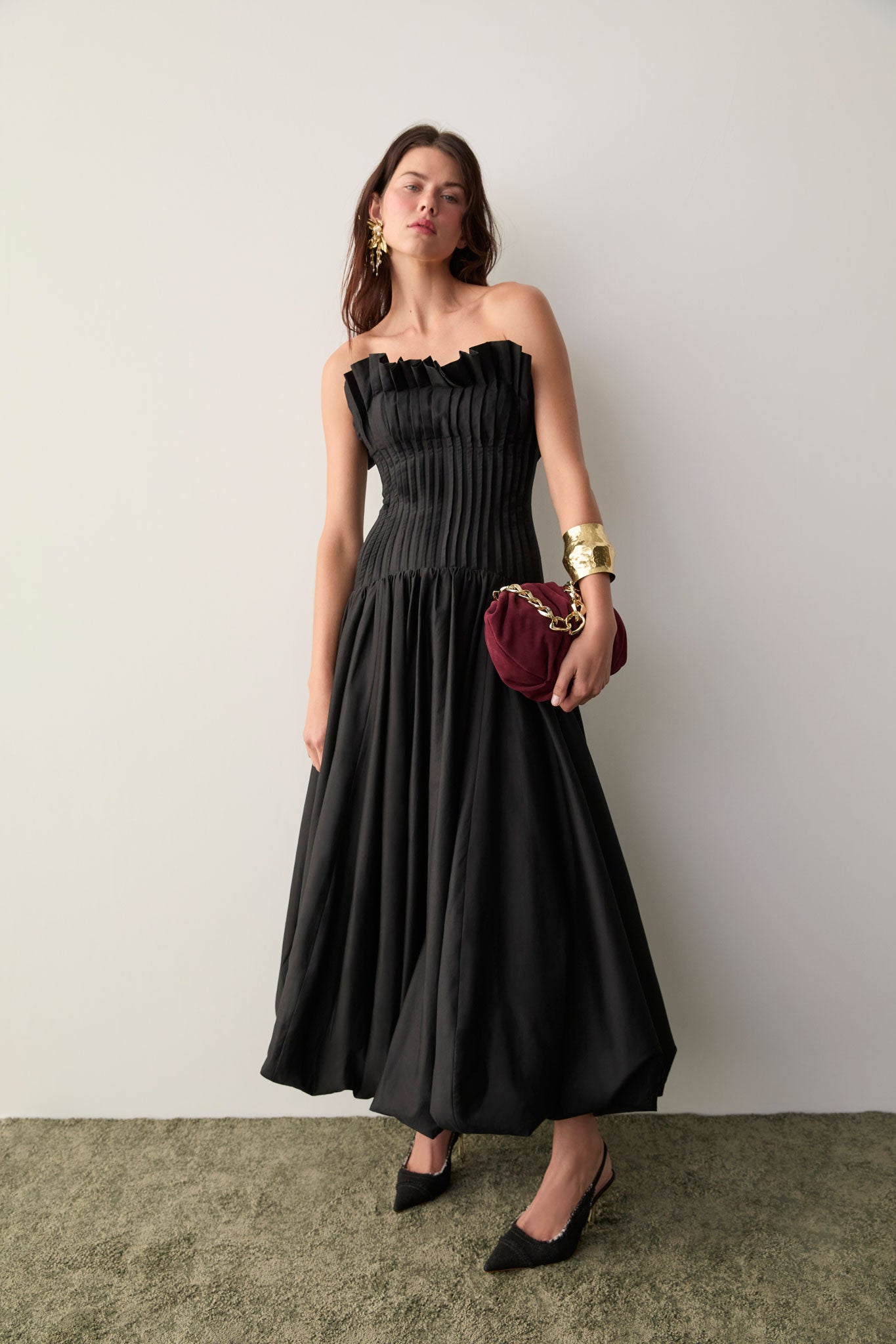 Ivy Bubble Hem Gown | Black | Aje Aje ROW Ivy Bubble Hem Gown | Black | Aje Aje ROW