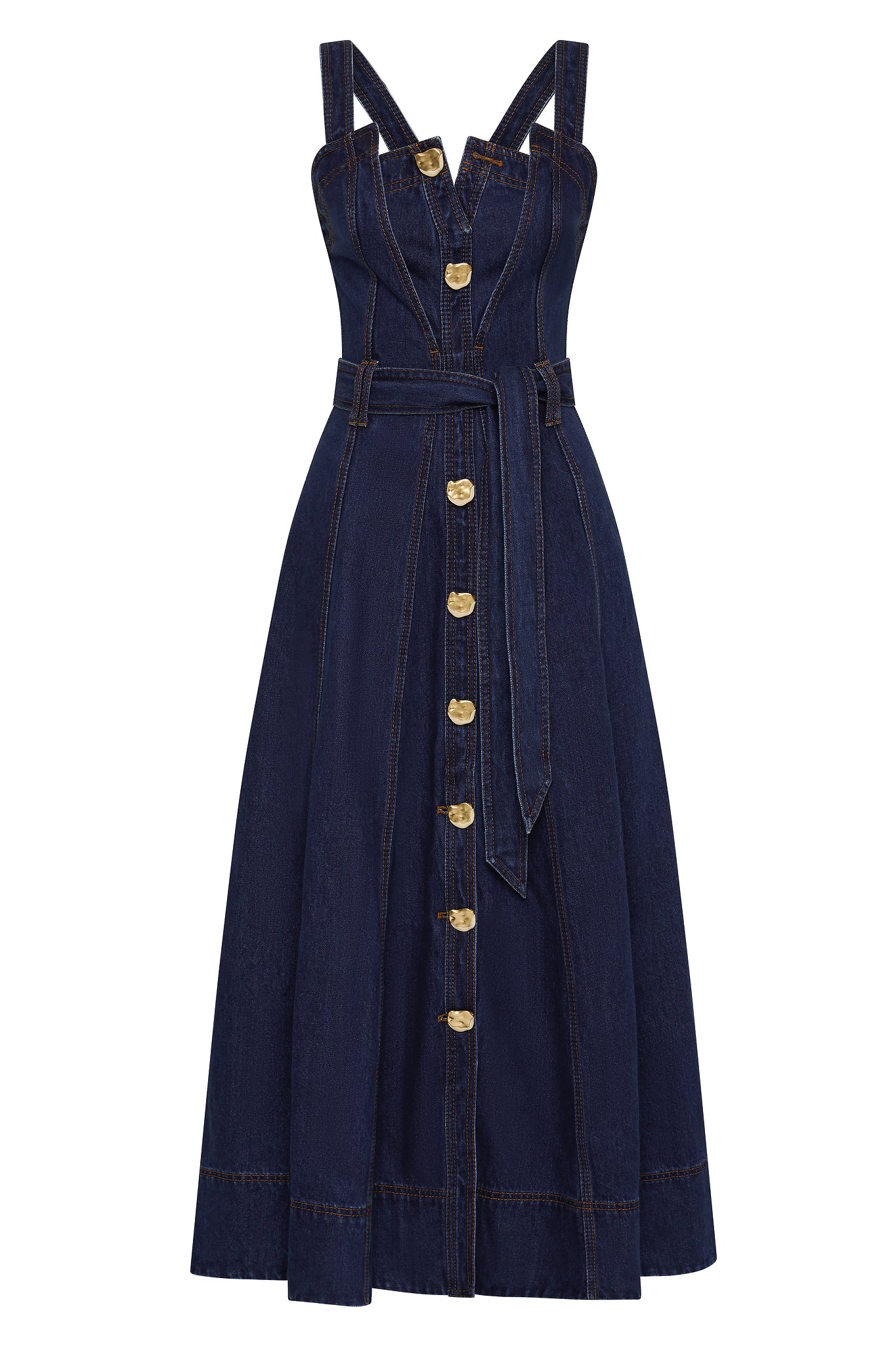 Gianna Denim Midi Dress-DARK CLASSIC WASH / 4 Gianna Denim Midi Dress-DARK CLASSIC WASH / 4