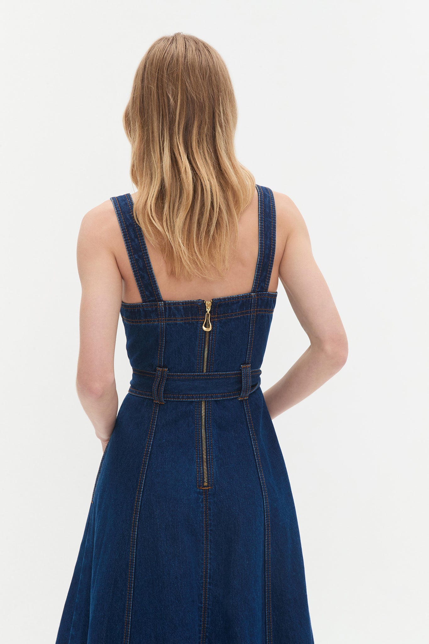 Gianna Denim Midi Dress-DARK CLASSIC WASH / 4 Gianna Denim Midi Dress-DARK CLASSIC WASH / 4