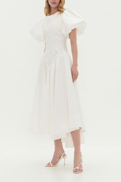 【AJE】パフスリーブシャーリングワンピースWisteria Midi Dress Wisteria Midi Dress | Ivory | Aje – Aje ROW