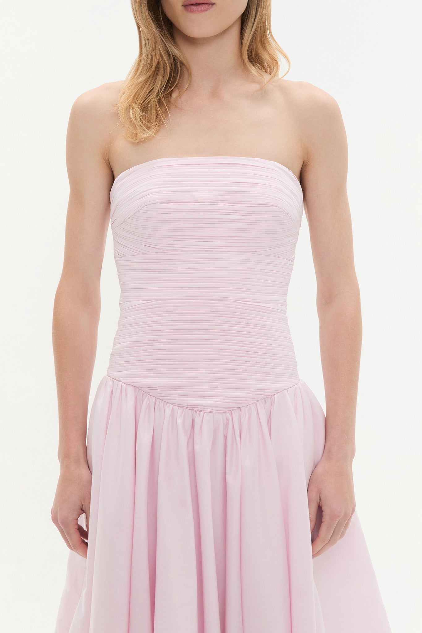 aje light pink bubble dress Aje Violette Bubble Hem Gown Baby Pink Hire For A Night