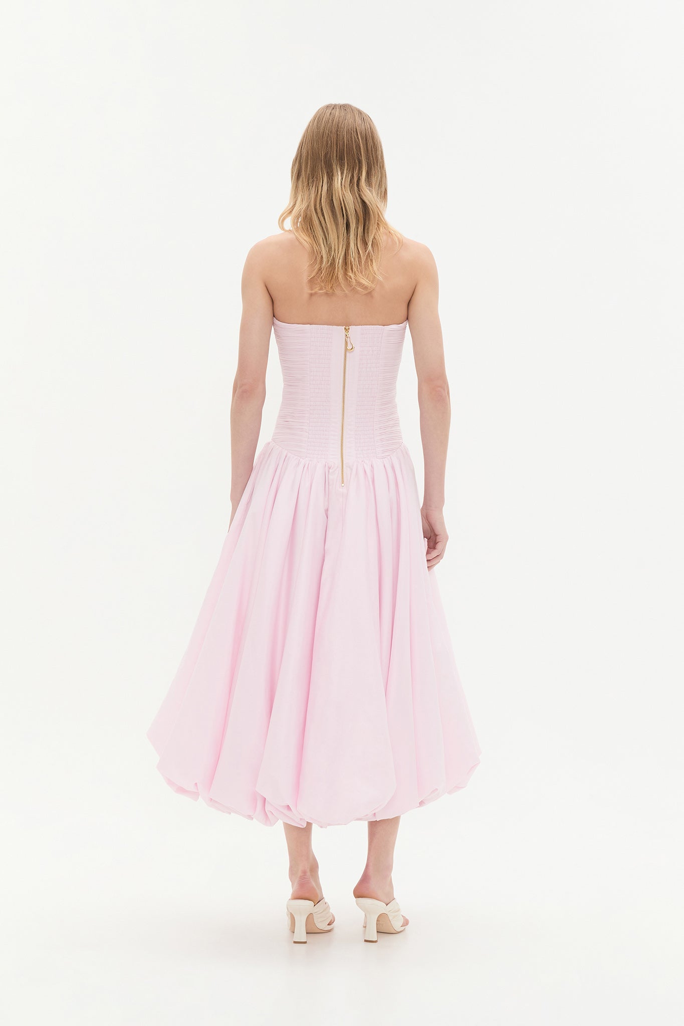 Violette Bubble Midi Dress-PASTEL PINK / 4 Violette Bubble Midi Dress-PASTEL PINK / 4