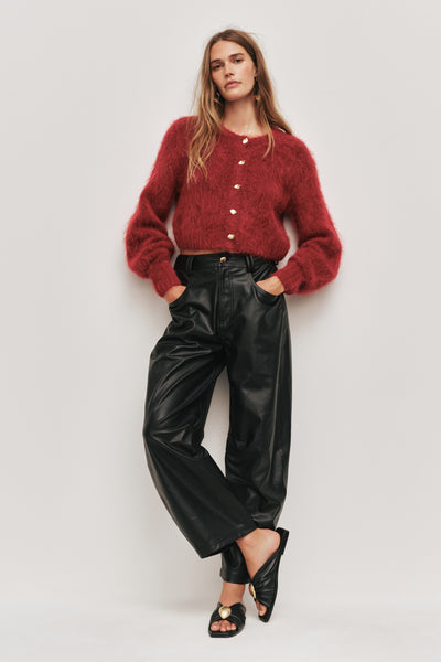 Celine Fluffy Cardigan | Lychee Red | Aje – Aje International
