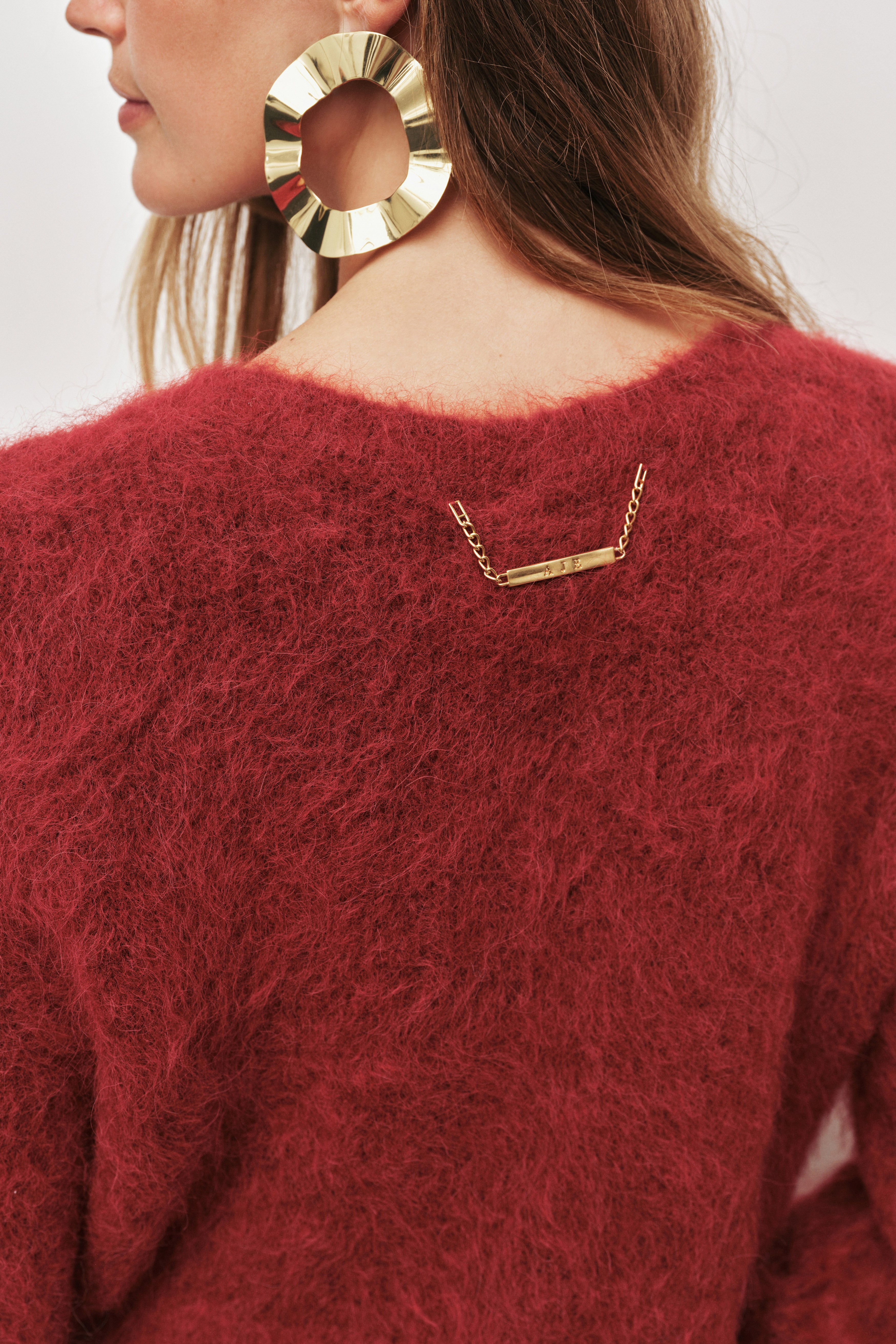 CÉLINE 赤 モヘア混 セーター XS Celine Fluffy Cardigan | Lychee Red | Aje – Aje ROW