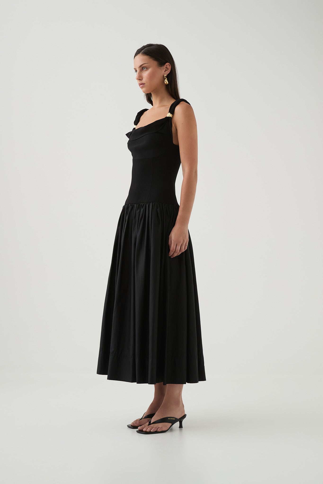 Halcyon Knit Midi Dress | Black | Aje Aje International Halcyon Knit Midi Dress | Black | Aje Aje International