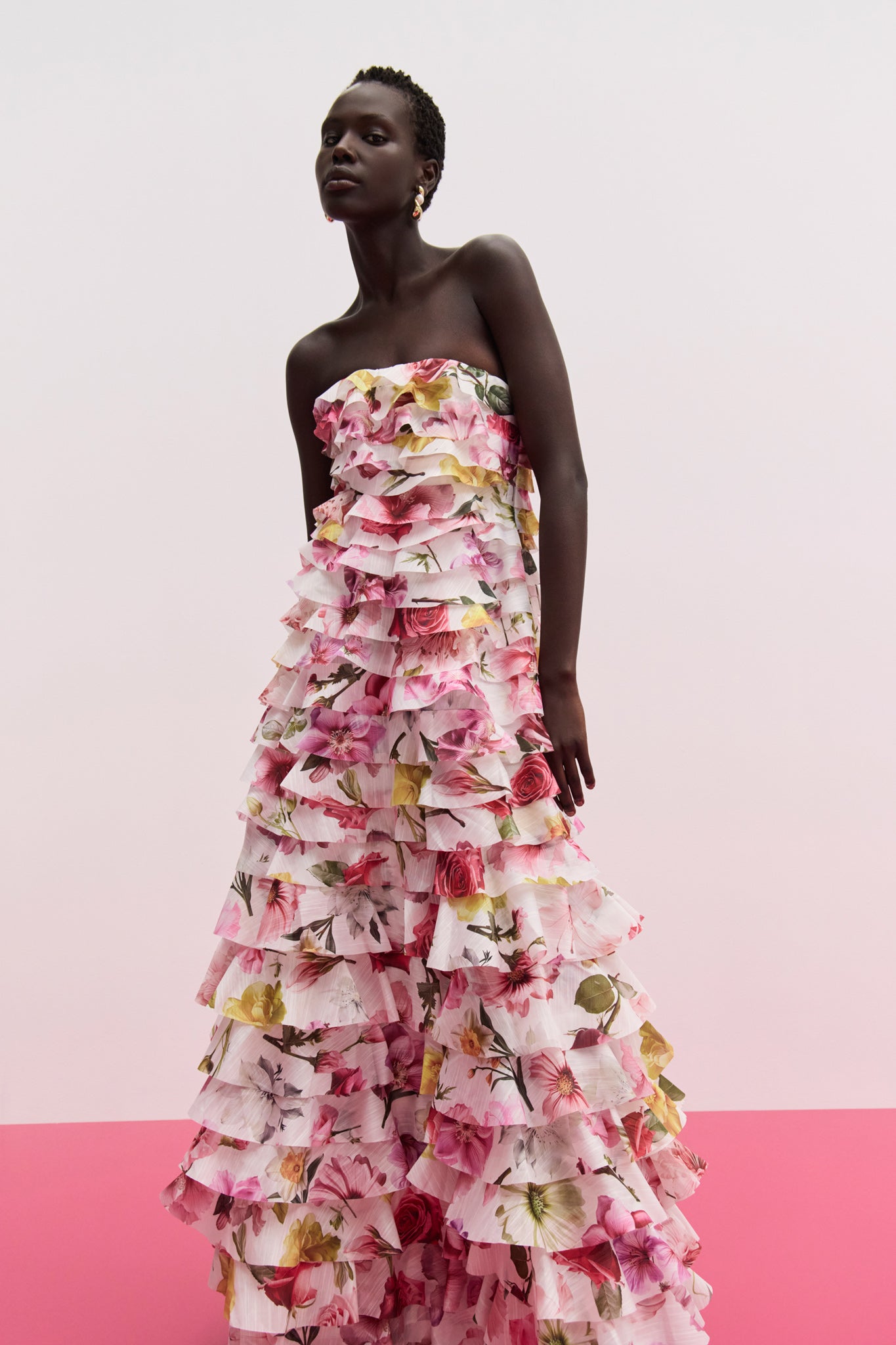Fleur Pleated Gown | Collage Floral | Aje Aje International Fleur Pleated Gown | Collage Floral | Aje Aje International