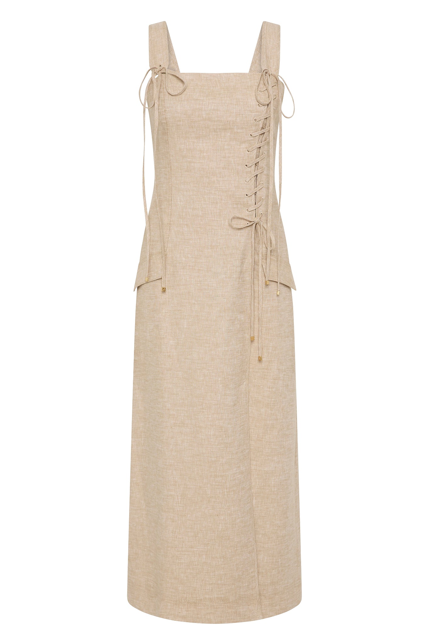 aje morgan midi dress Morgan Midi Dress | Dune Beige