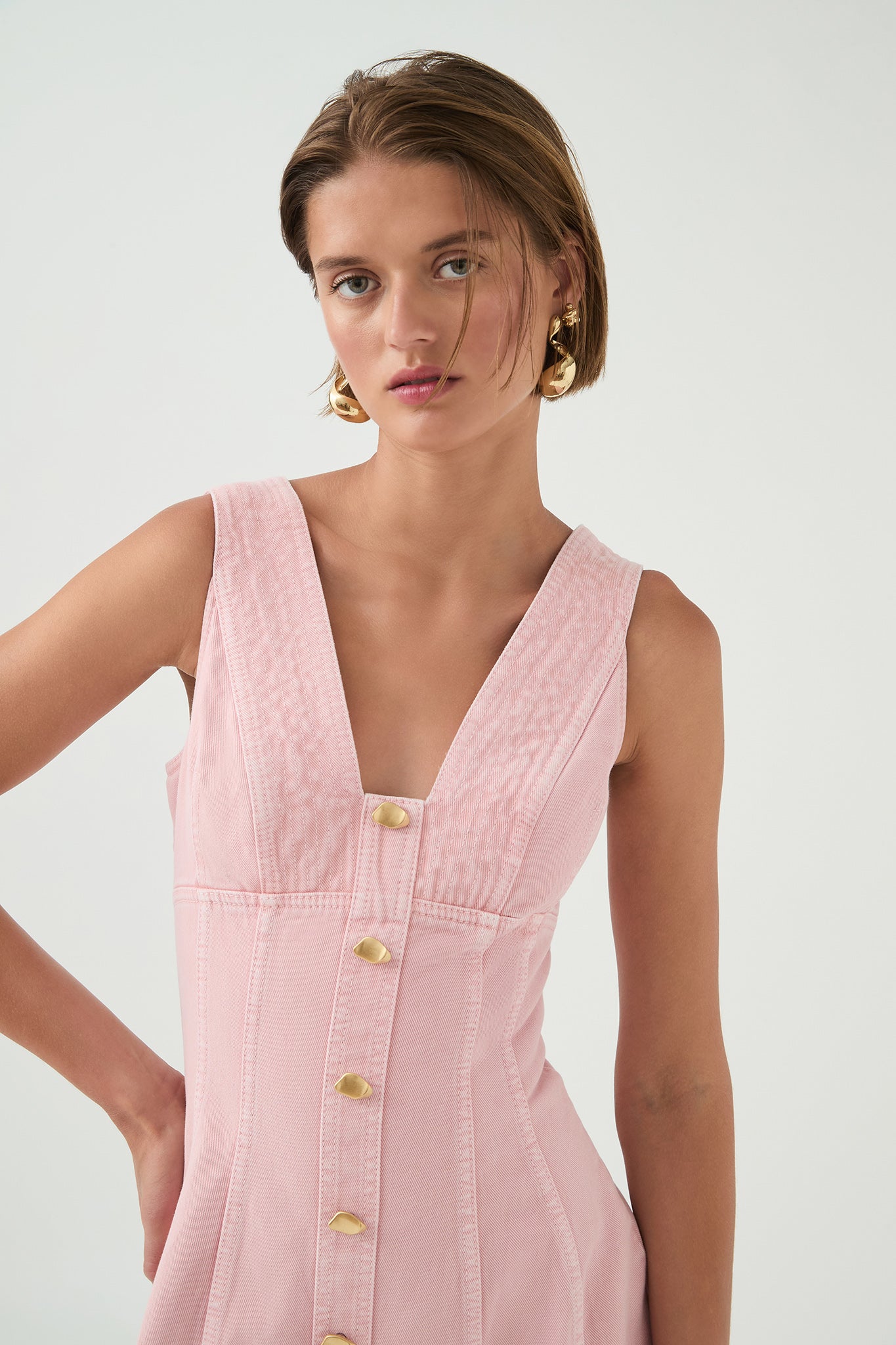 Ayden Denim Mini Dress | Blush Wash | Aje Aje International Ayden Denim Mini Dress | Blush Wash | Aje Aje International
