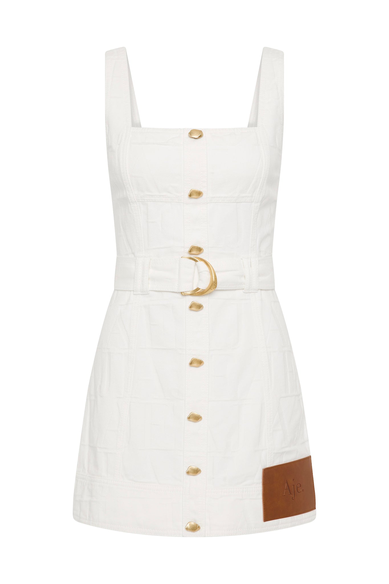 aje white denim dress AJE como denim mini dress size 6 $200 (rrp $425)