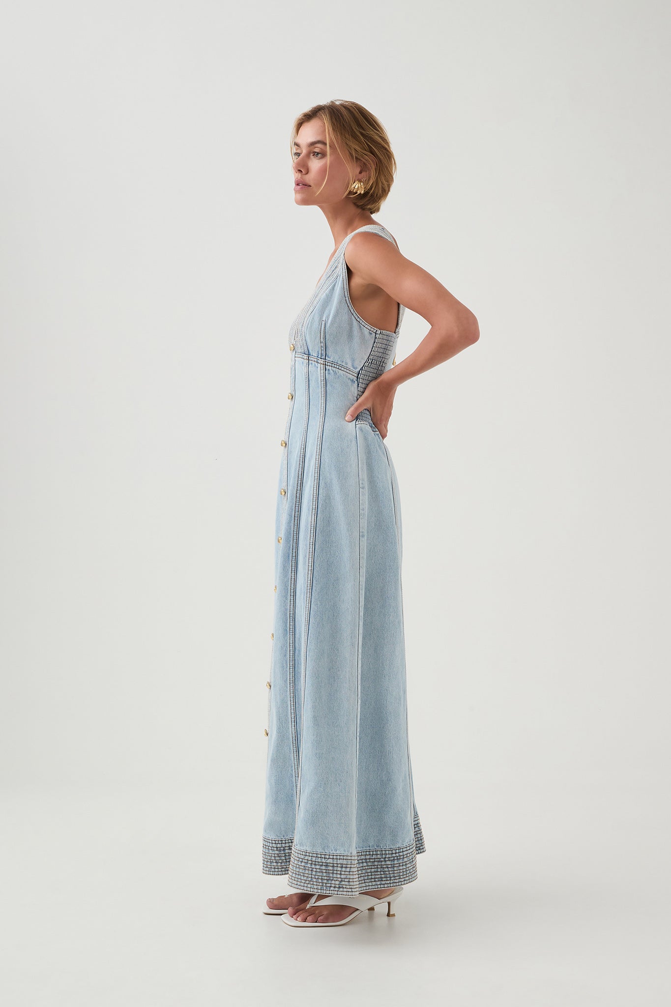 Coast Denim Midi Dress-LIGHT SKY WASH / 4 Coast Denim Midi Dress-LIGHT SKY WASH / 4