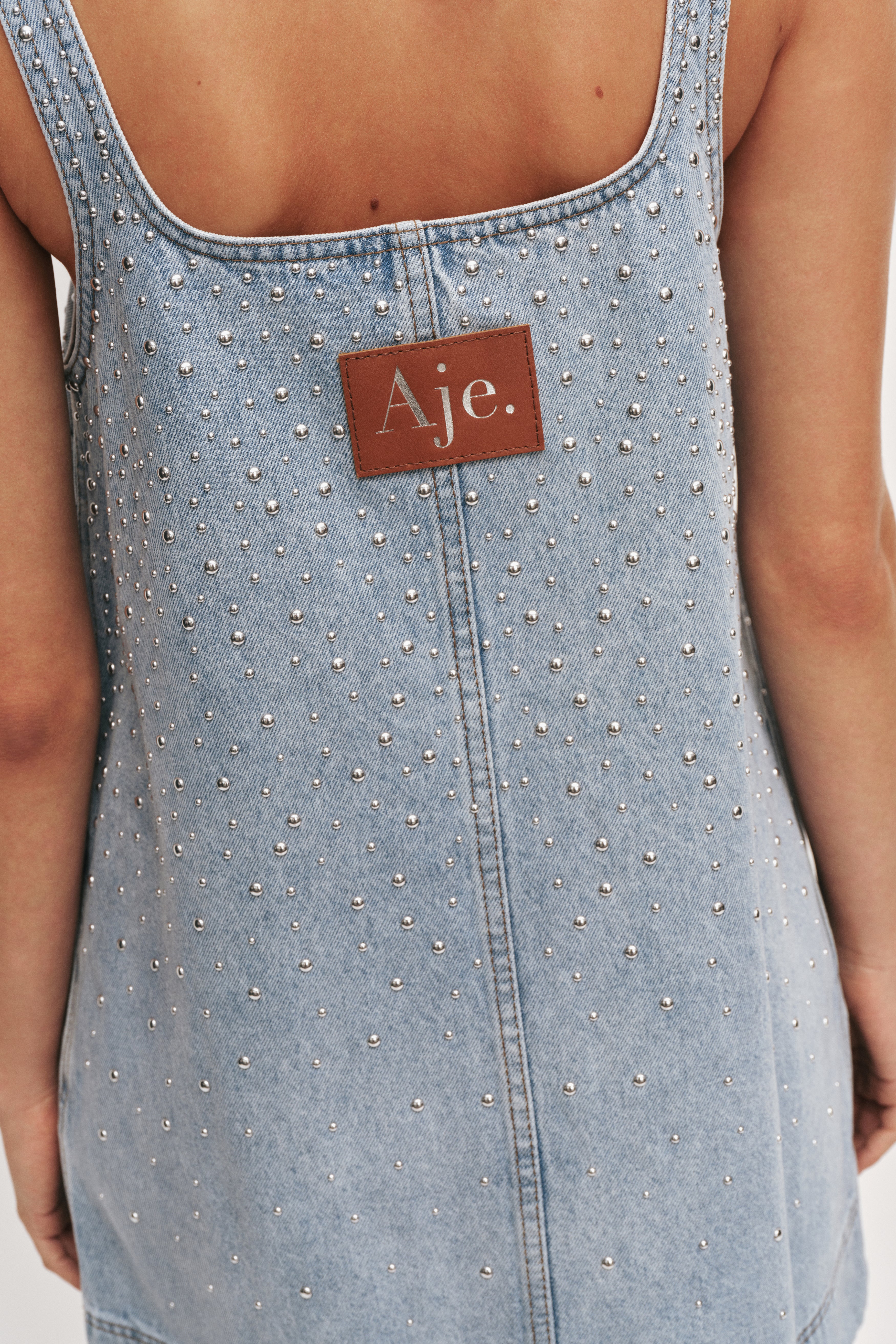 Lucina Stud Denim Mini Dress
