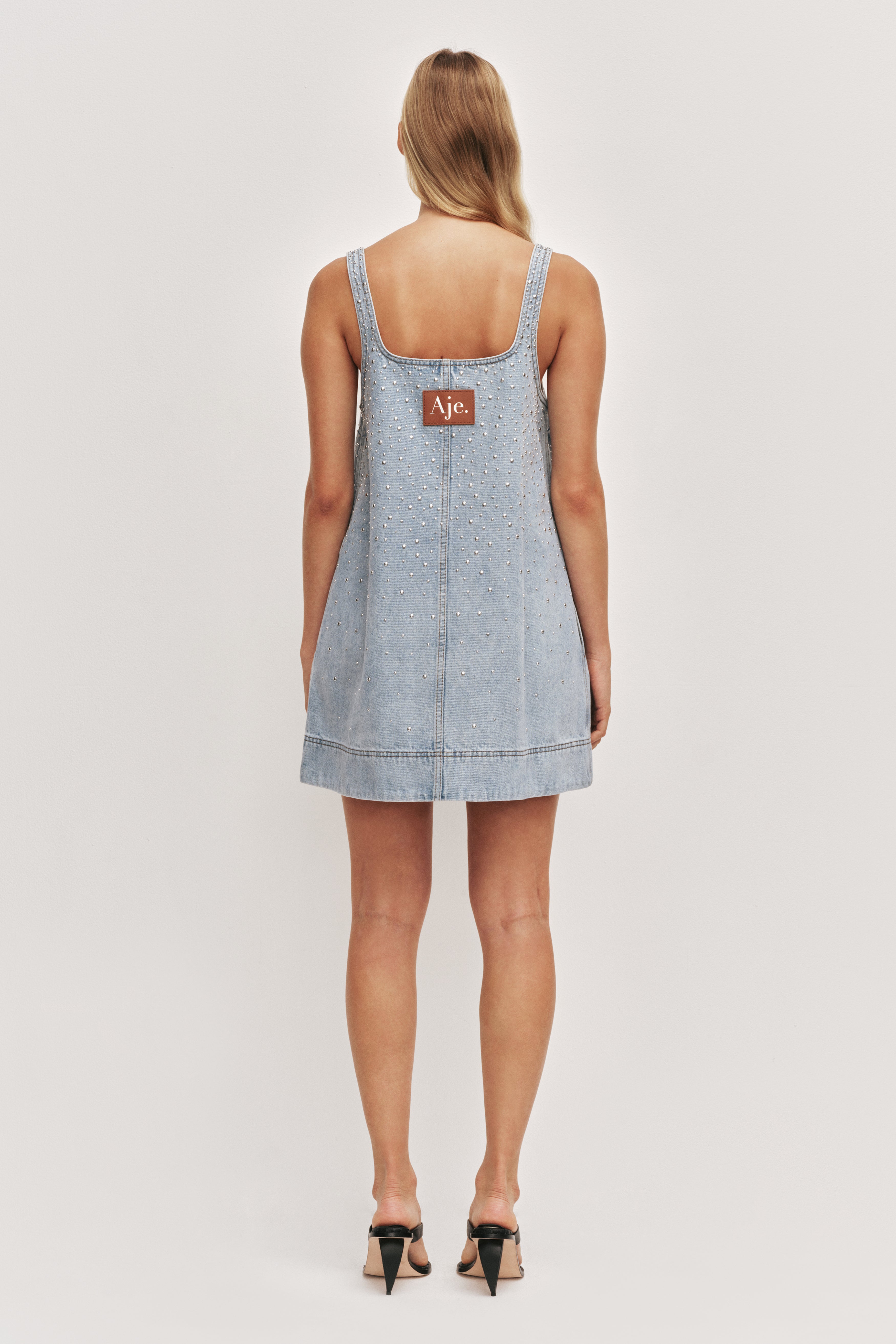 Lucina Stud Denim Mini Dress
