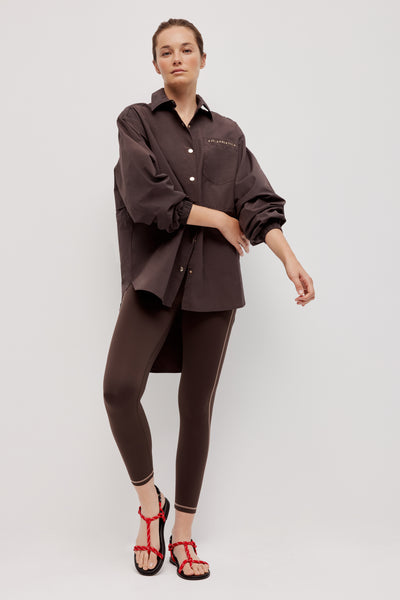 Oversized Storm Flap Shirt 445 | Chocolate | Aje Athletica – Aje ROW